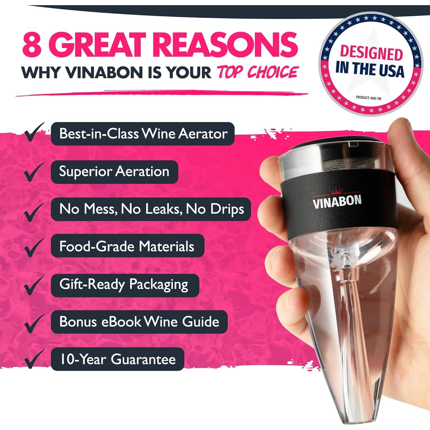 Aerador de Vino Vinabon PWA - Decantador Profesional 2023