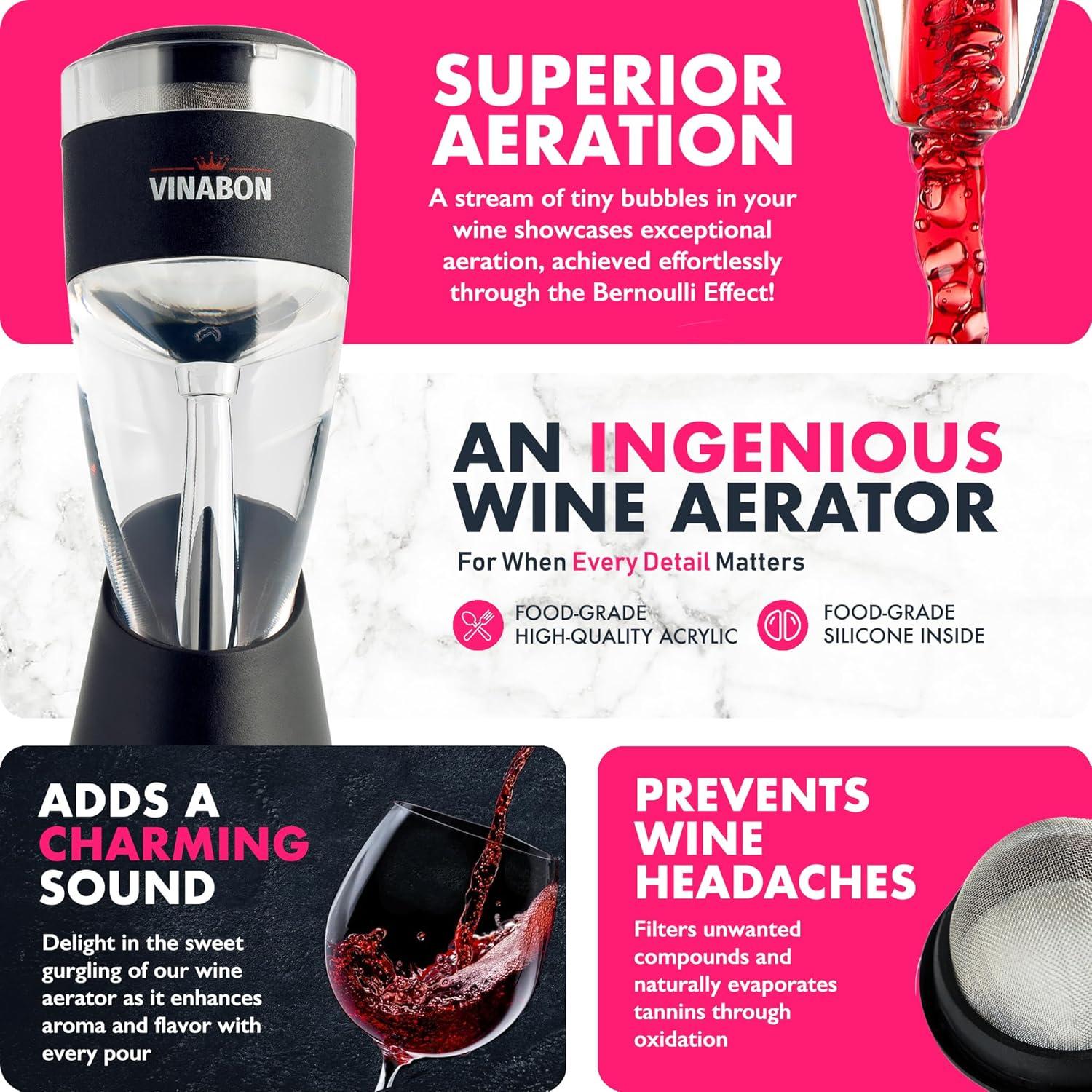Aerador de Vino Vinabon PWA - Decantador Profesional 2023