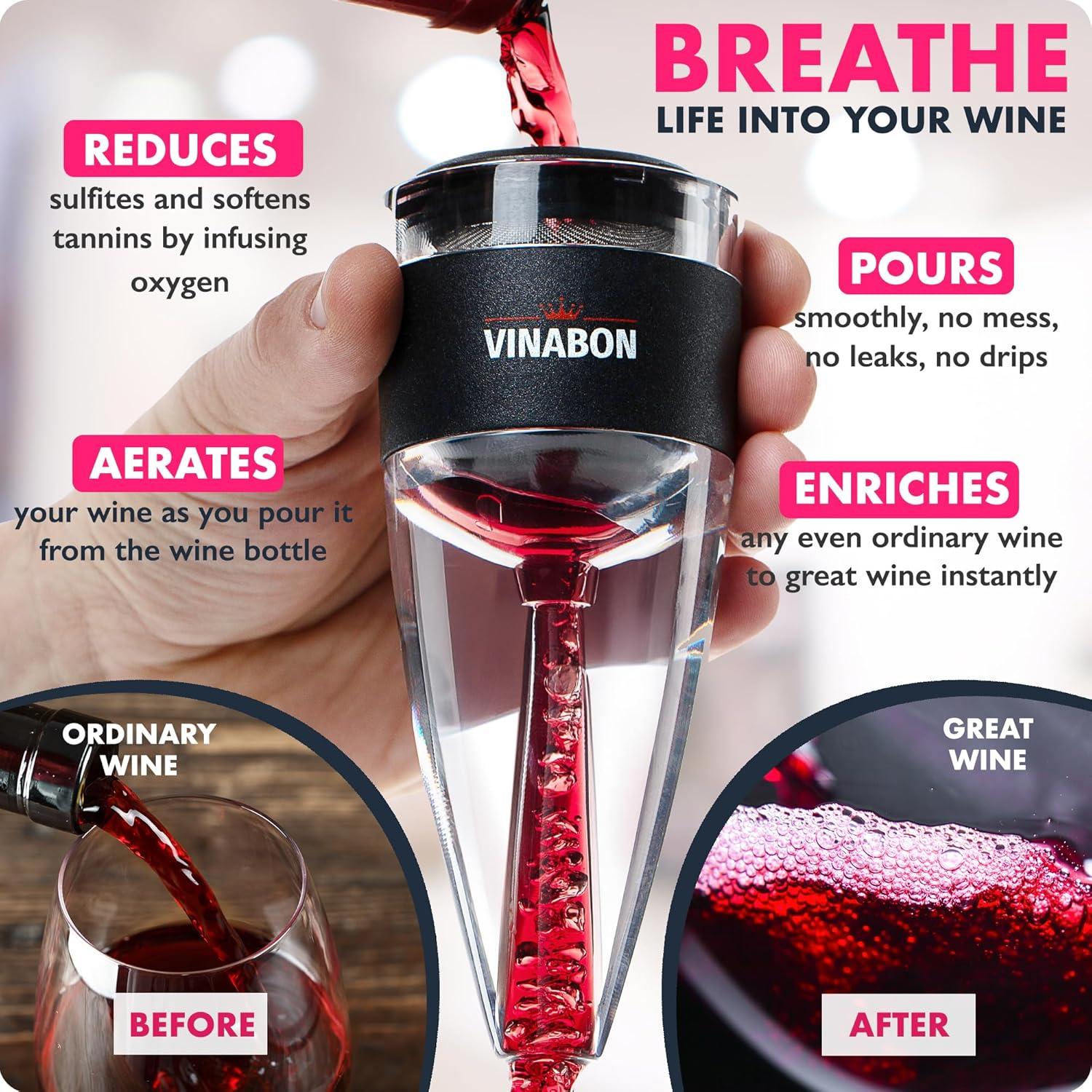 Aerador de Vino Vinabon PWA - Decantador Profesional 2023