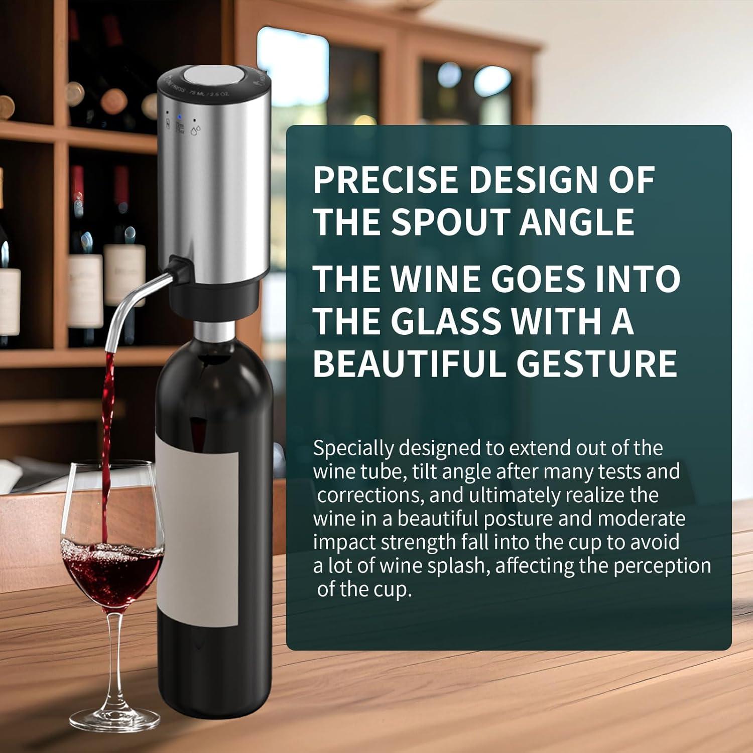 Aireador de vino eléctrico Liuzouwin 2025 recargable plateado