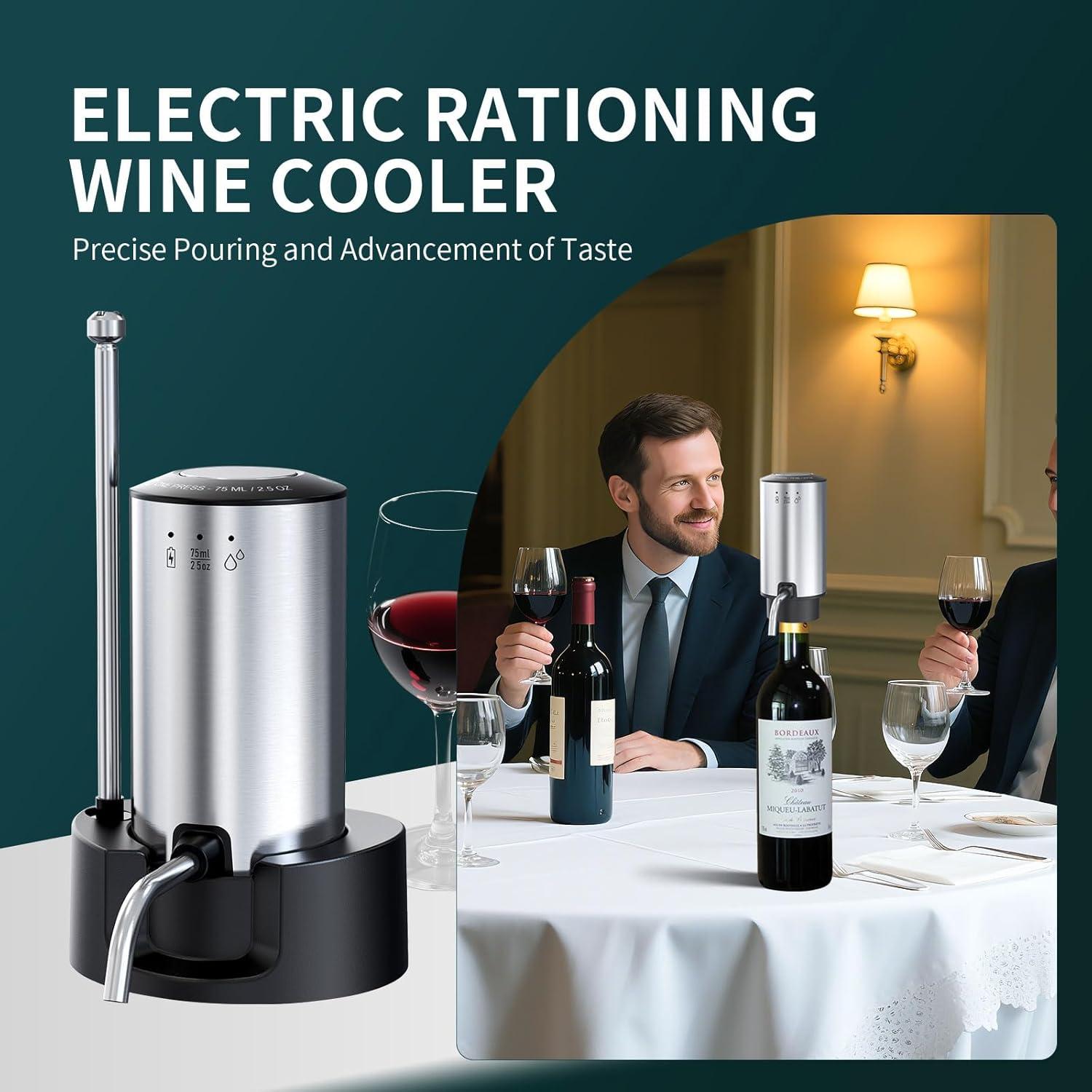 Aireador de vino eléctrico Liuzouwin 2025 recargable plateado