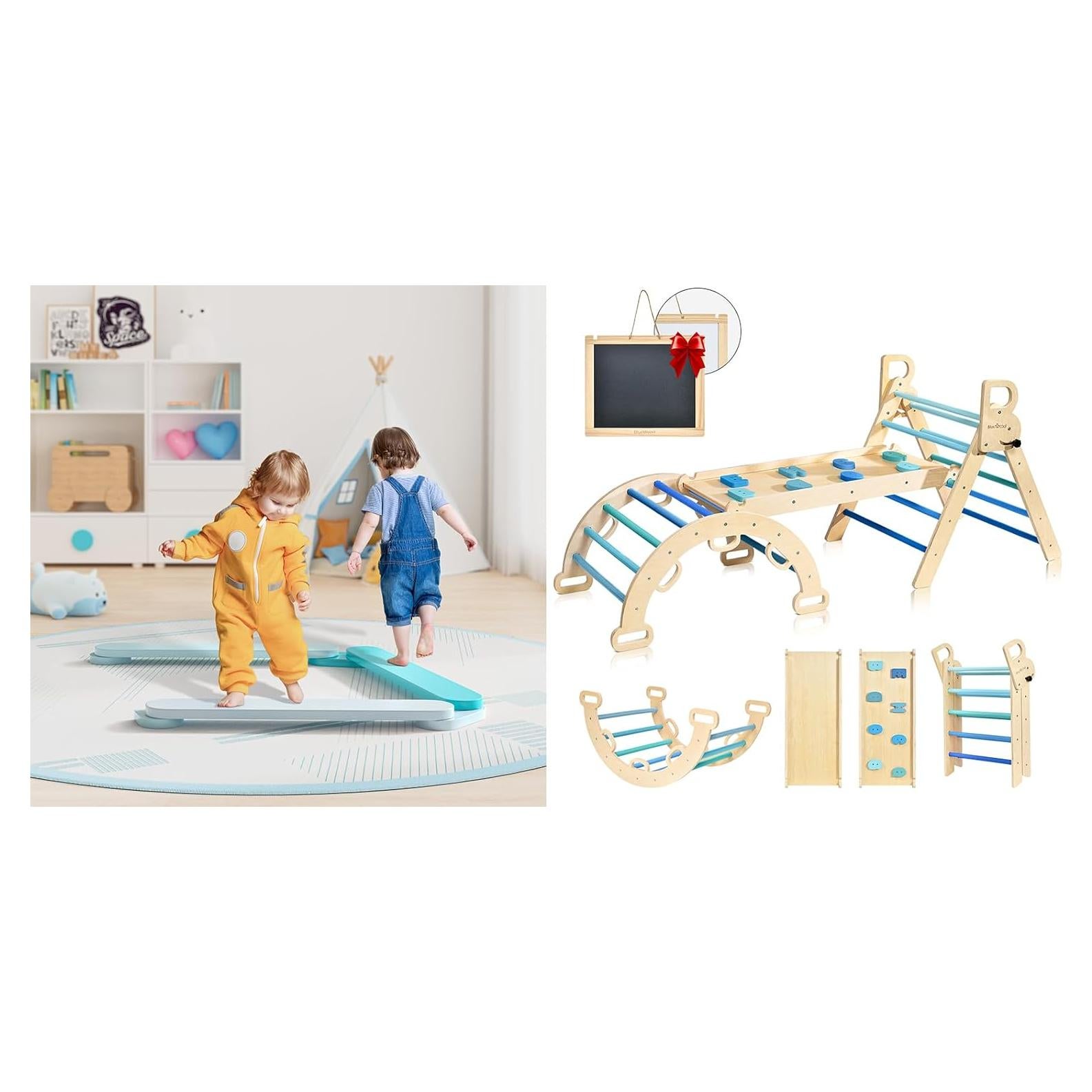 Conjunto de Escalada Triangular BlueWood Pikler para Niños