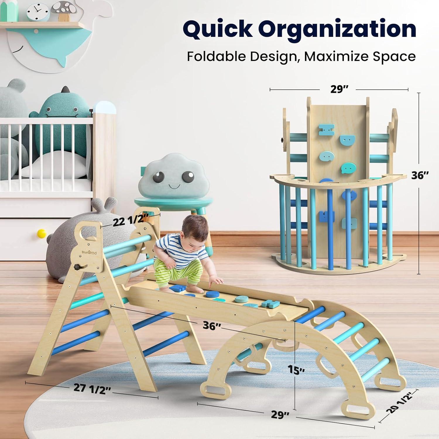Conjunto de Escalada Triangular BlueWood Pikler para Niños