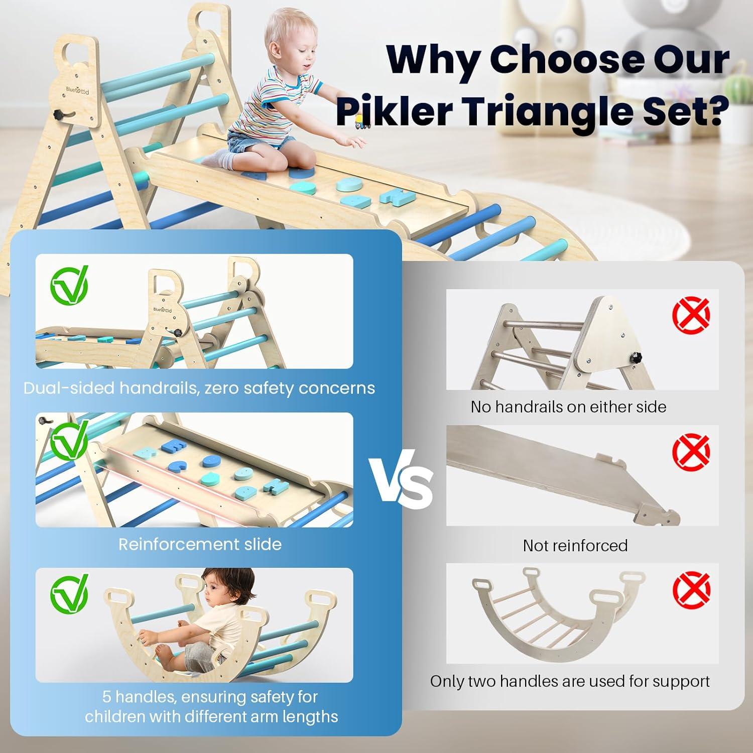 Conjunto de Escalada Triangular BlueWood Pikler para Niños
