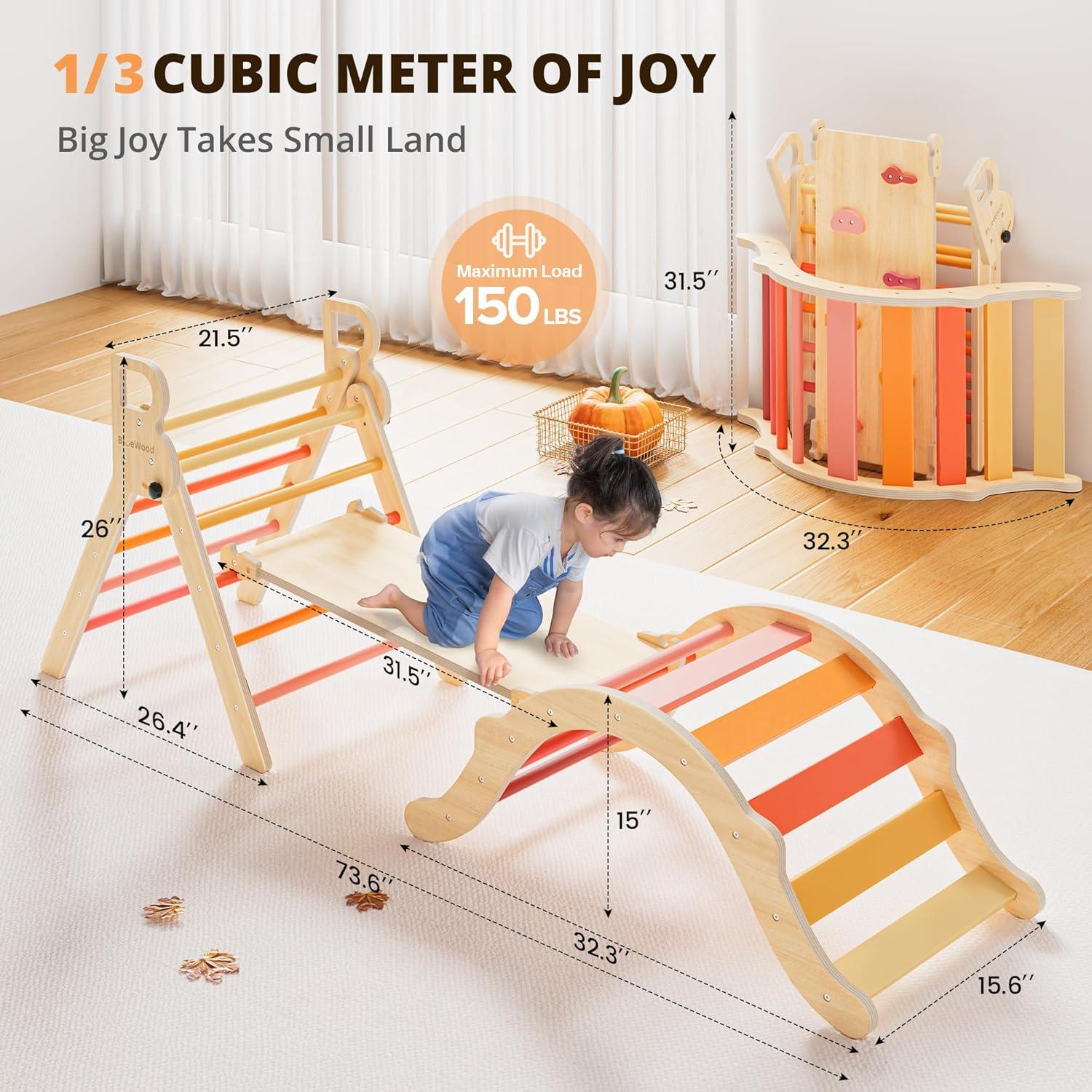 Conjunto Triángulo de Escalada BlueWood Pikler Madera