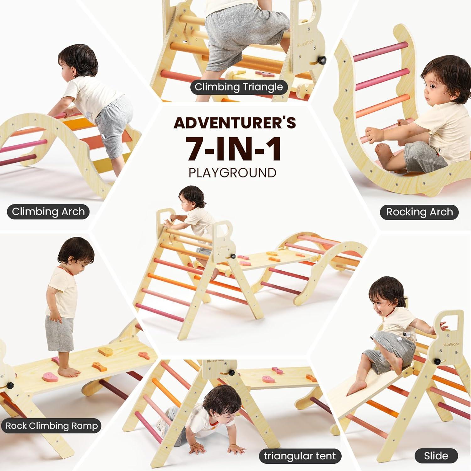 Conjunto Triángulo de Escalada BlueWood Pikler Madera