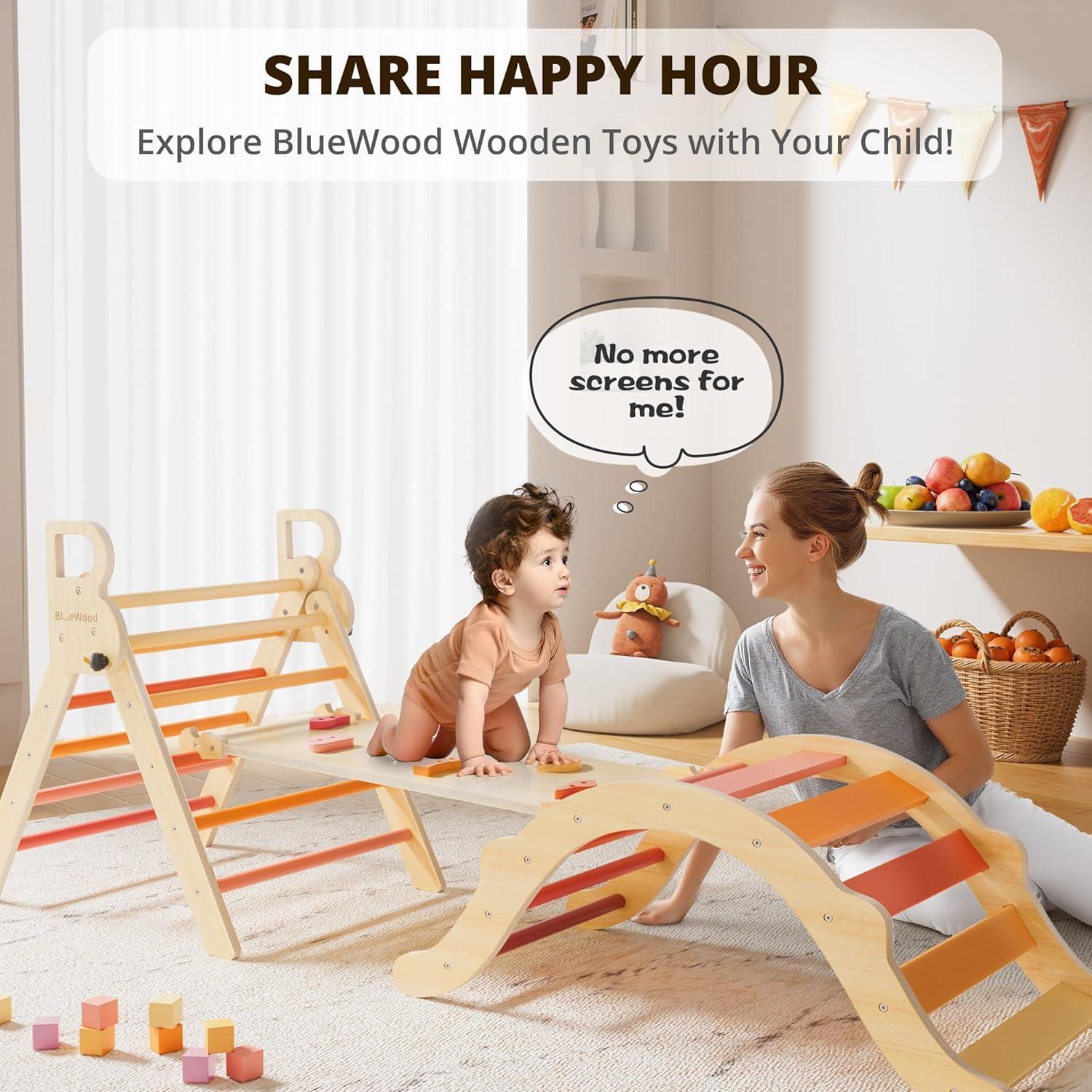 Conjunto Triángulo de Escalada BlueWood Pikler Madera