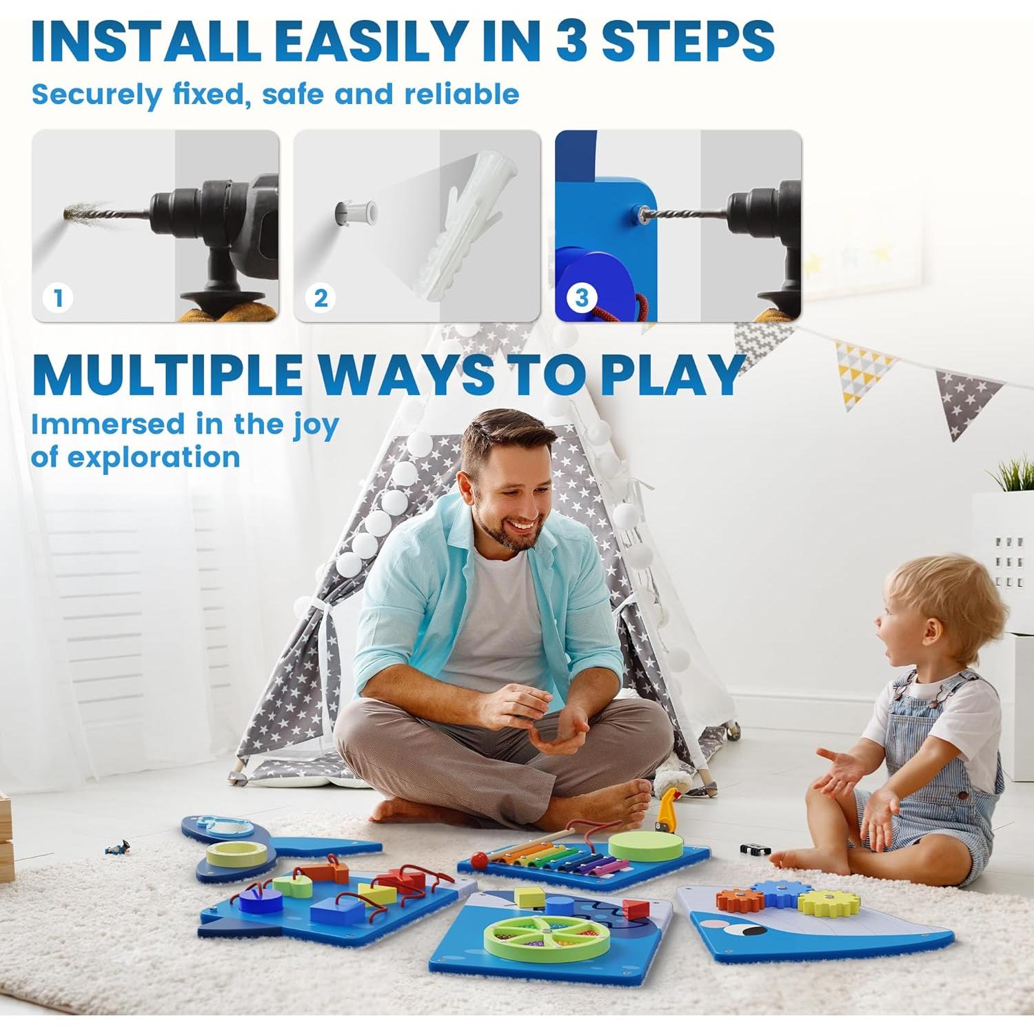 Conjunto Triángulo de Escalada BlueWood Pikler Madera