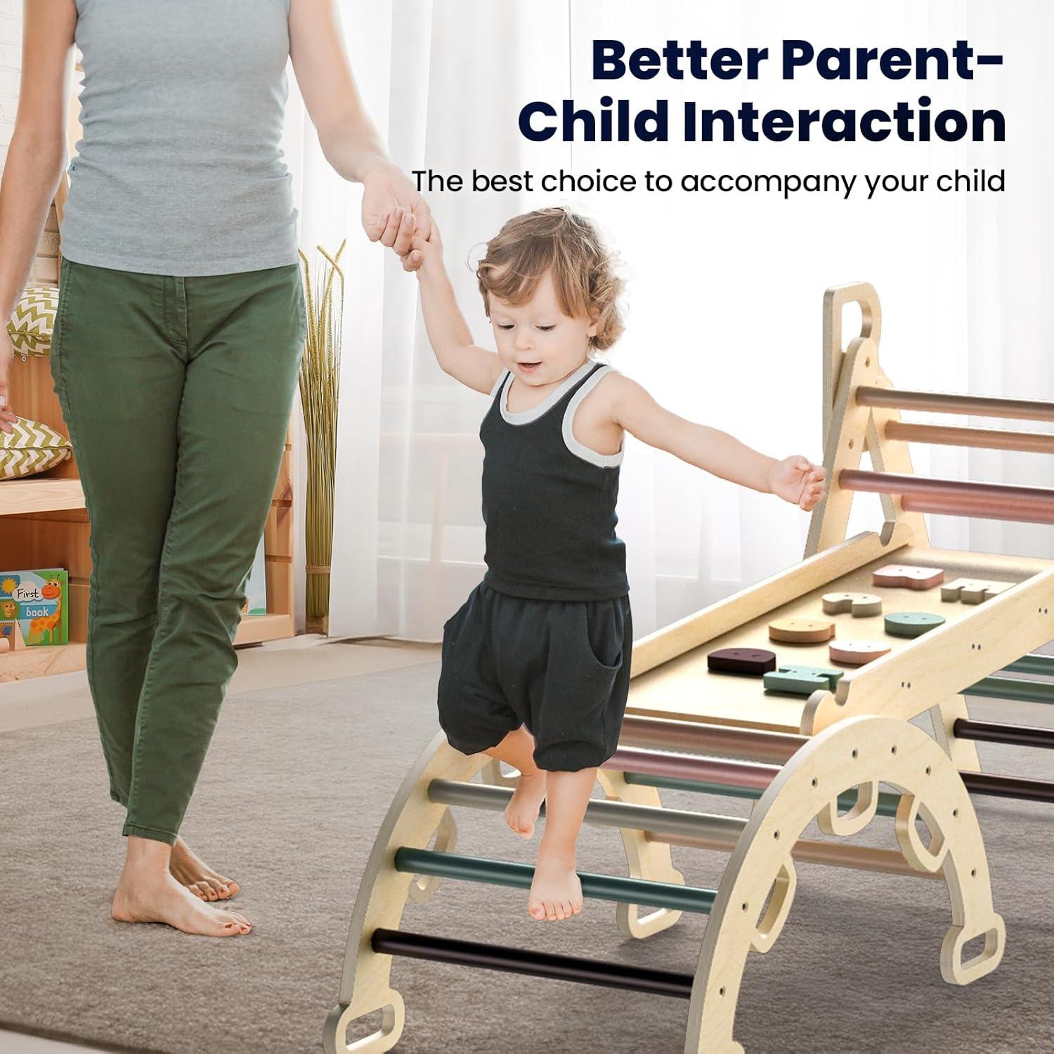 Conjunto Triángulo Pikler BlueWood con Viga de Equilibrio 3-5 Años