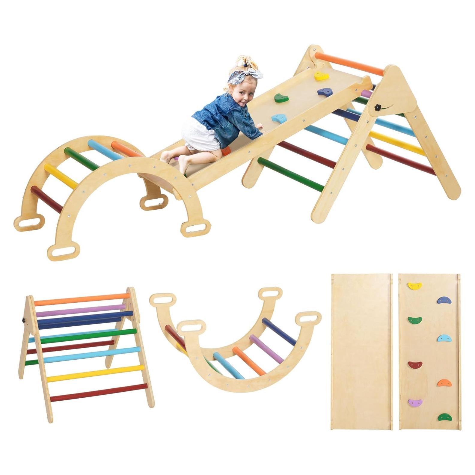 Conjunto de Escalada Montessori Qaba Pikler 5 en 1 para Niños