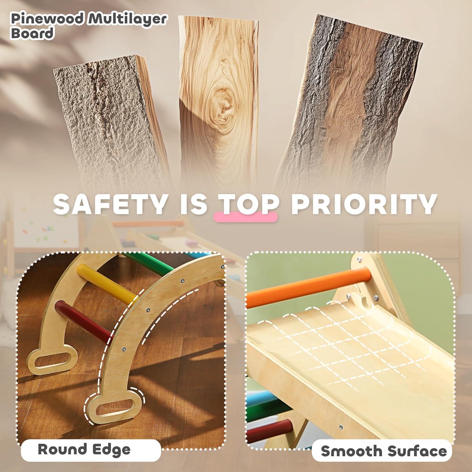 Conjunto de Escalada Montessori Qaba Pikler 5 en 1 para Niños