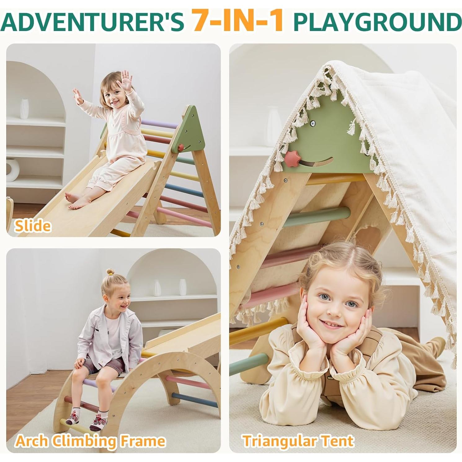 Conjunto de Escalada Triángulo Pikler 7 en 1 Montessori