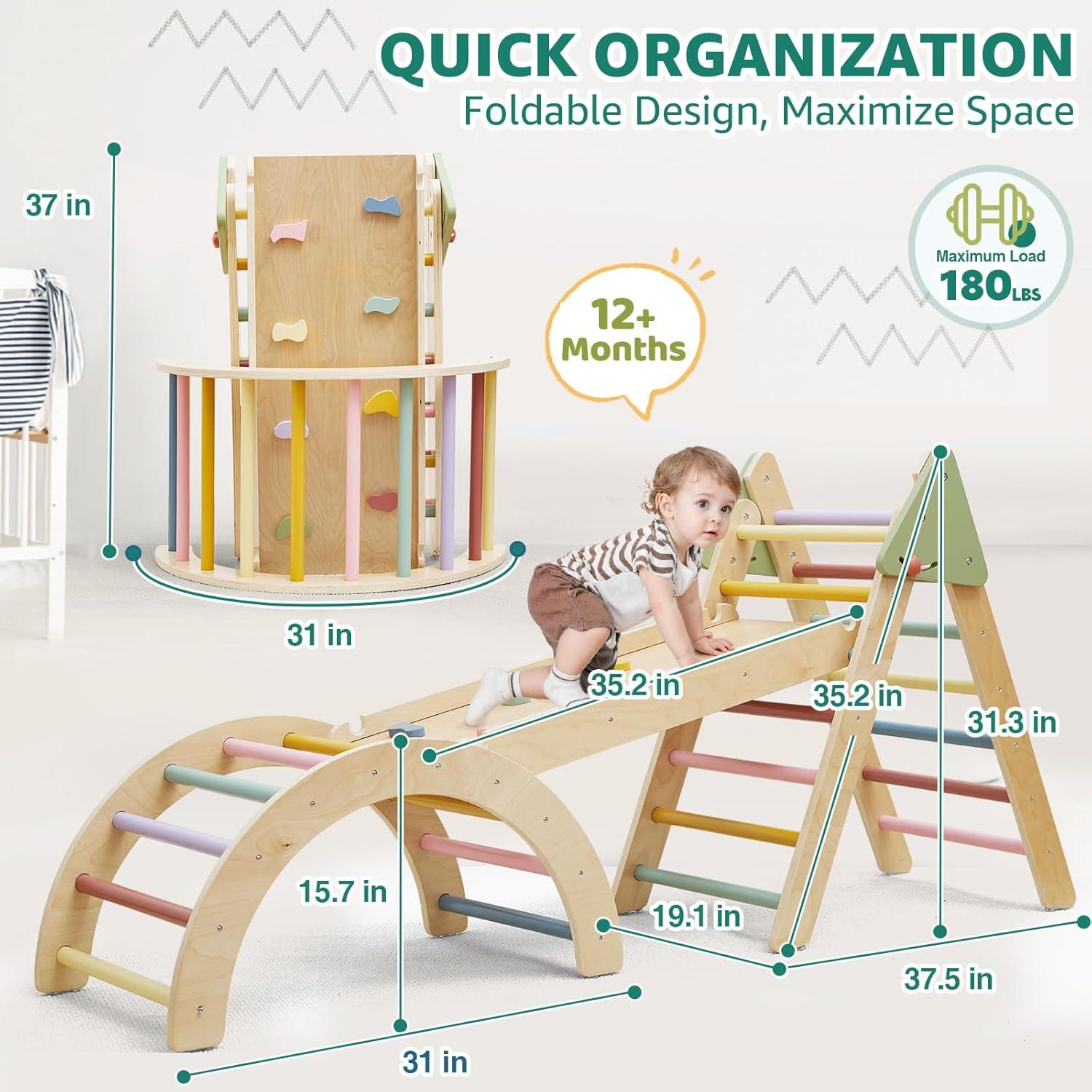 Conjunto de Escalada Triángulo Pikler 7 en 1 Montessori