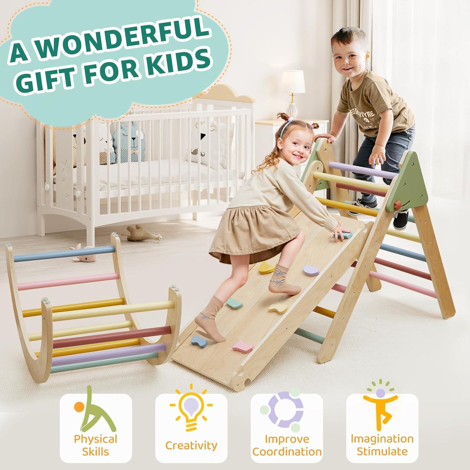 Conjunto de Escalada Triángulo Pikler 7 en 1 Montessori