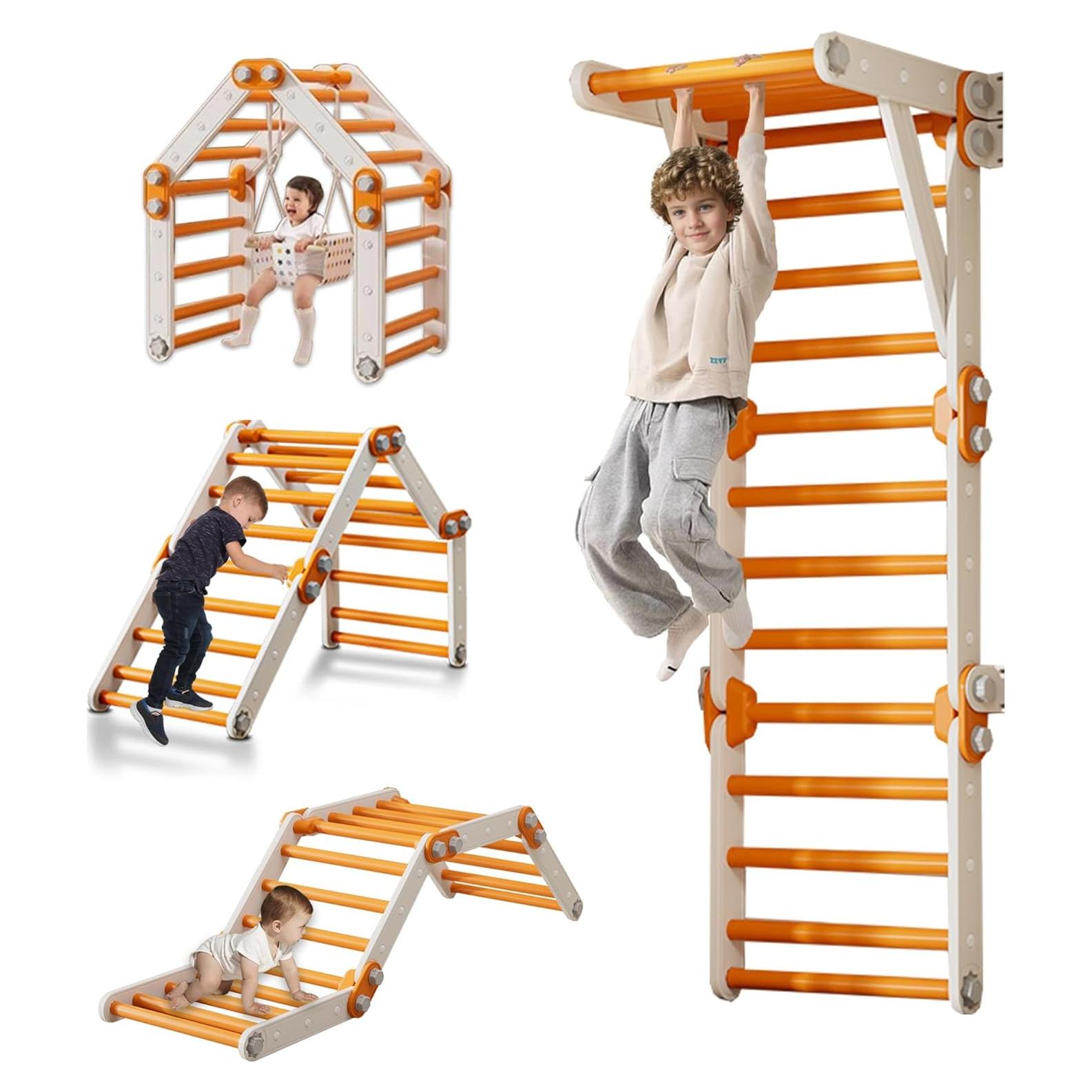 Escalador Montessori Plegable HTWELL Naranja 68x61x190cm