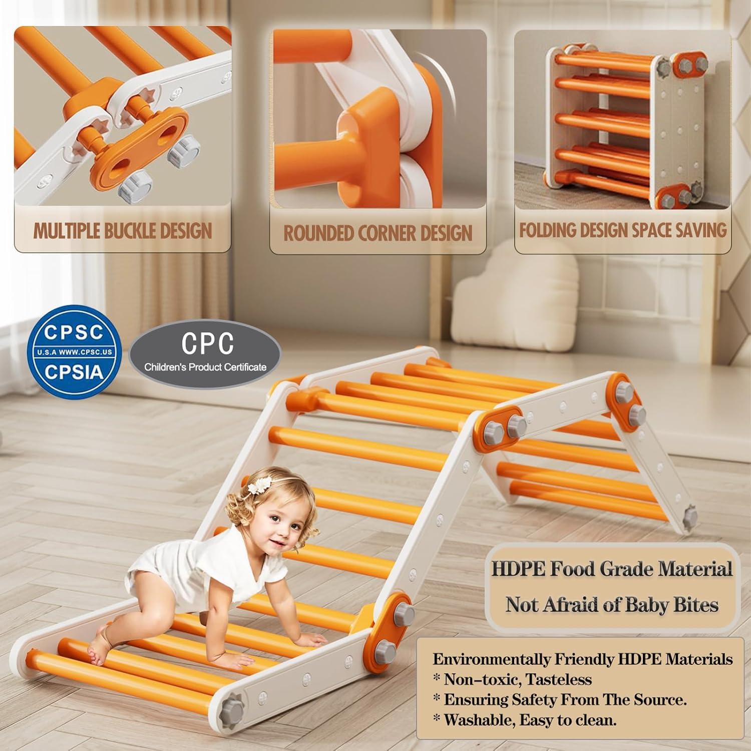 Escalador Montessori Plegable HTWELL Naranja 68x61x190cm