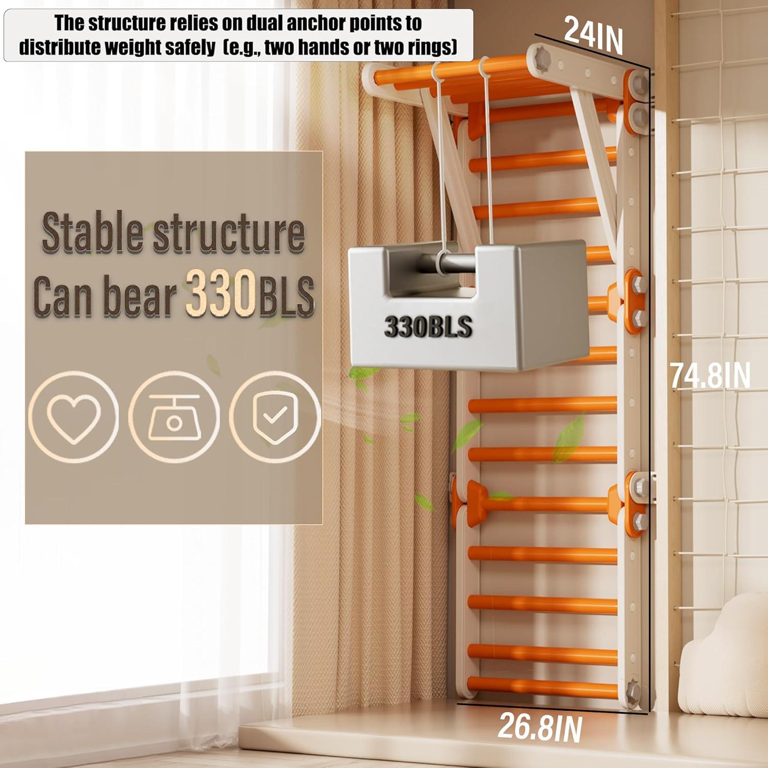 Escalador Montessori Plegable HTWELL Naranja 68x61x190cm