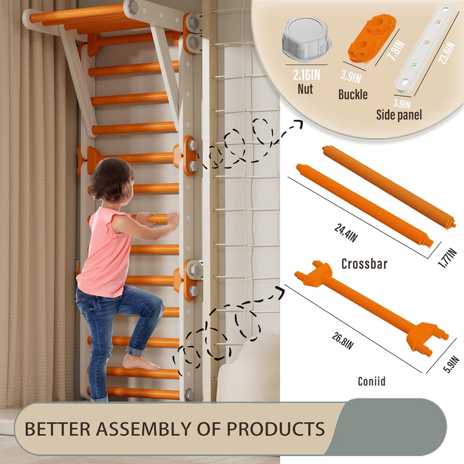 Escalador Montessori Plegable HTWELL Naranja 68x61x190cm