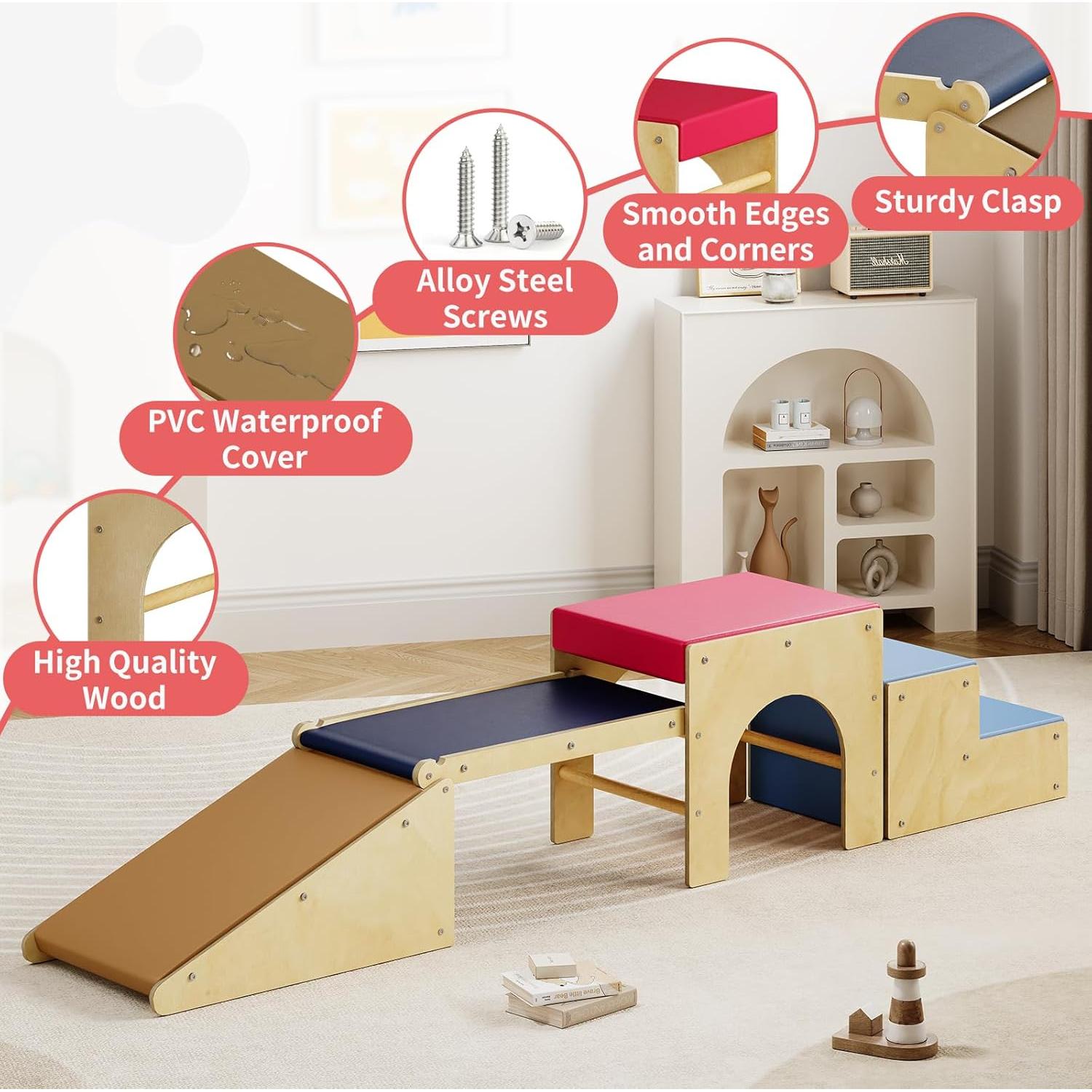 Conjunto de Escalada Pikler MOOITZ 5 en 1 para Niños Azul