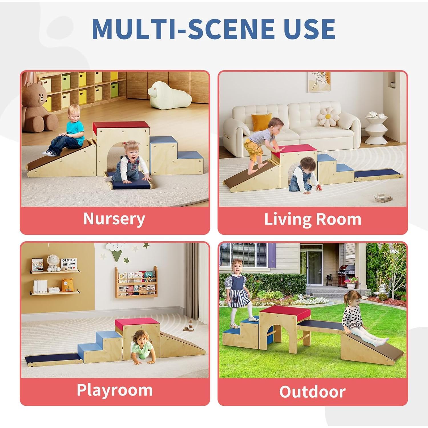 Conjunto de Escalada Pikler MOOITZ 5 en 1 para Niños Azul