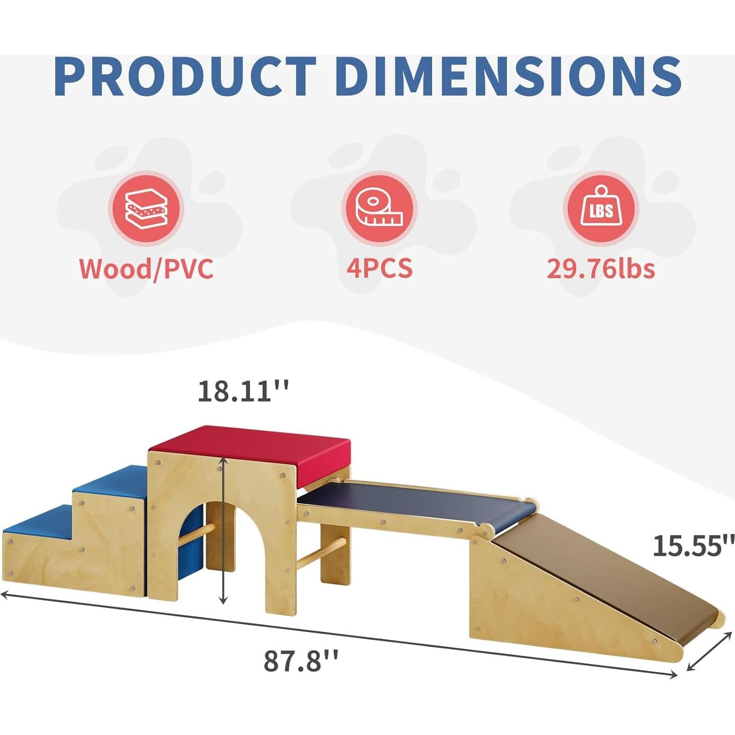 Conjunto de Escalada Pikler MOOITZ 5 en 1 para Niños Azul