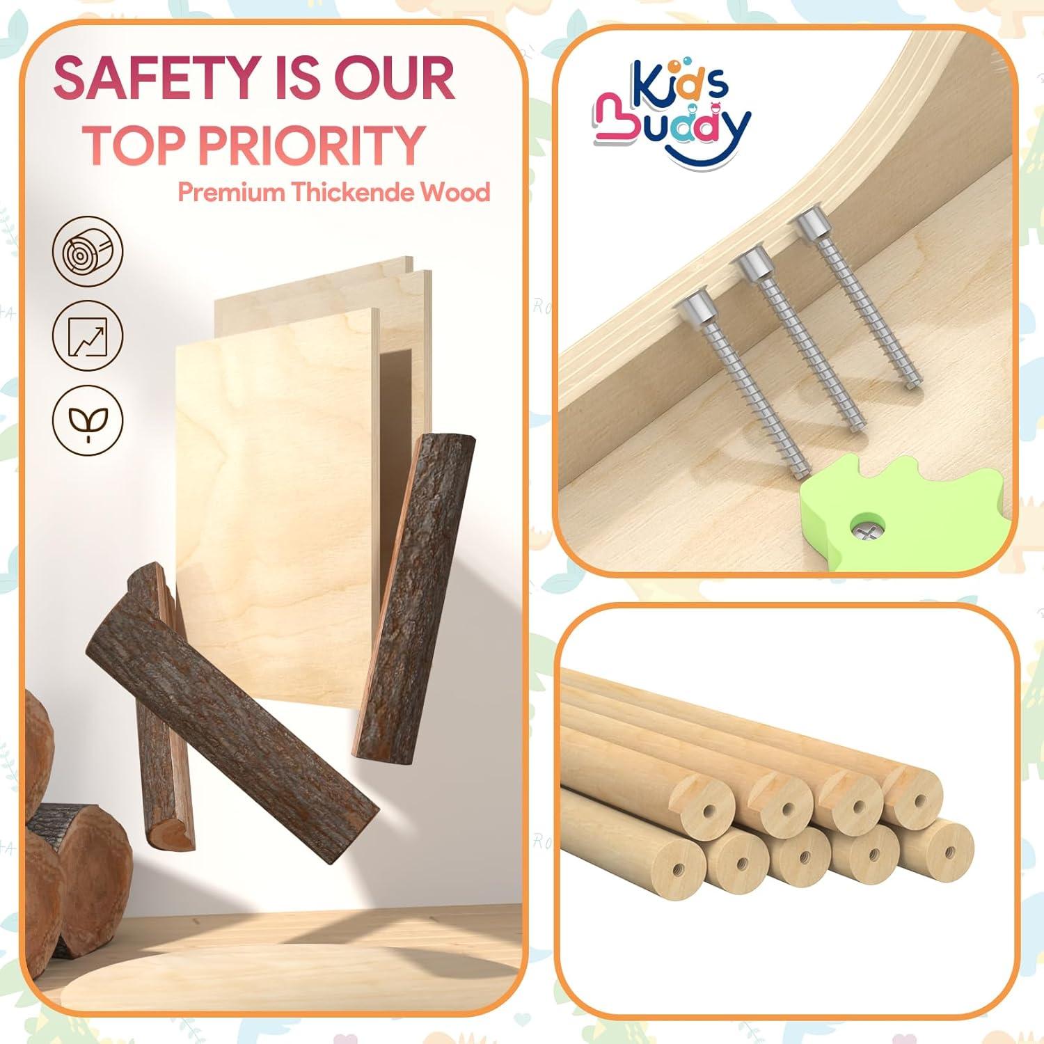 Conjunto Triángulo Pikler KidsBuddy 9 en 1 Madera Dinosaurio