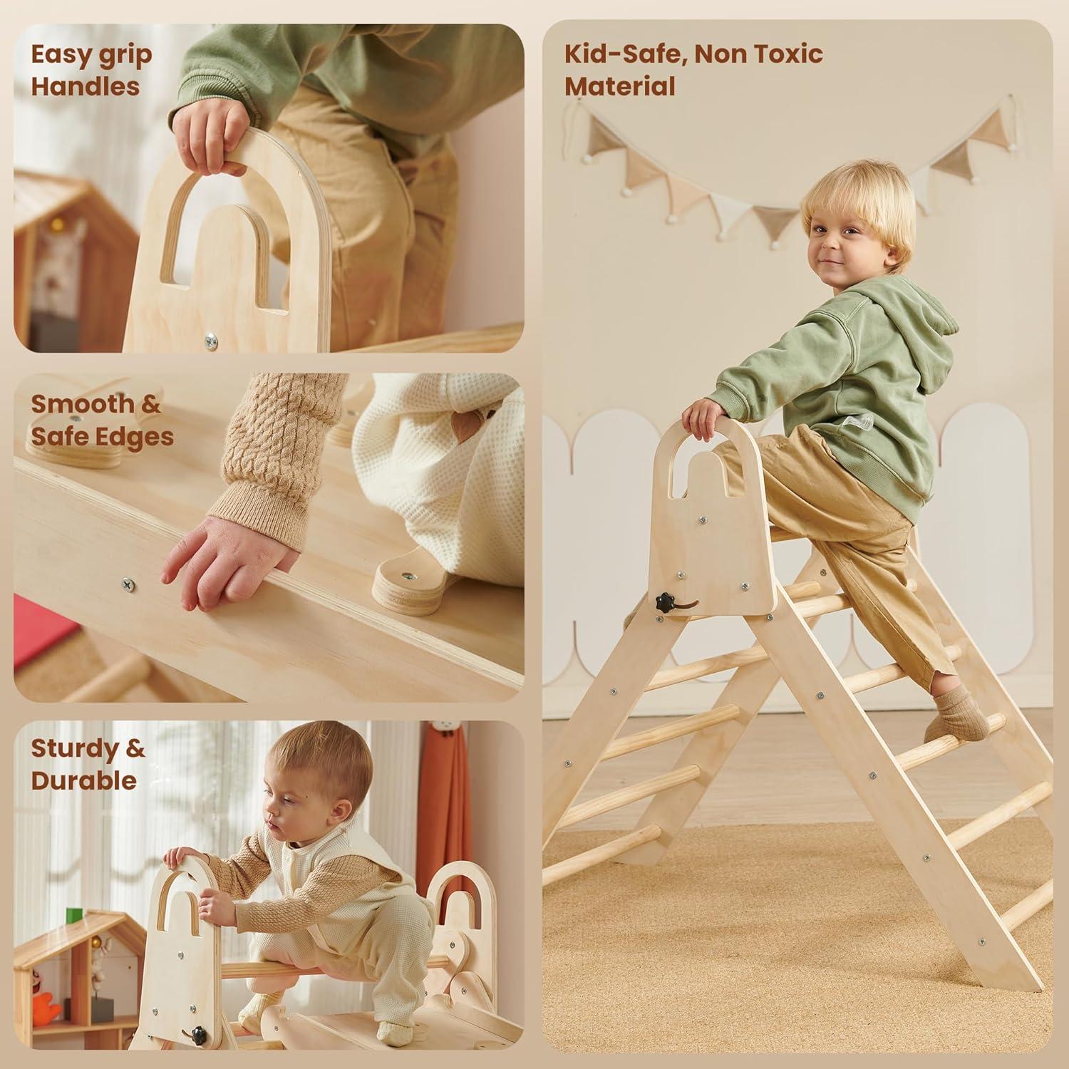 Conjunto Triángulo Pikler Almast Kids 10 en 1 Escalador Plegable