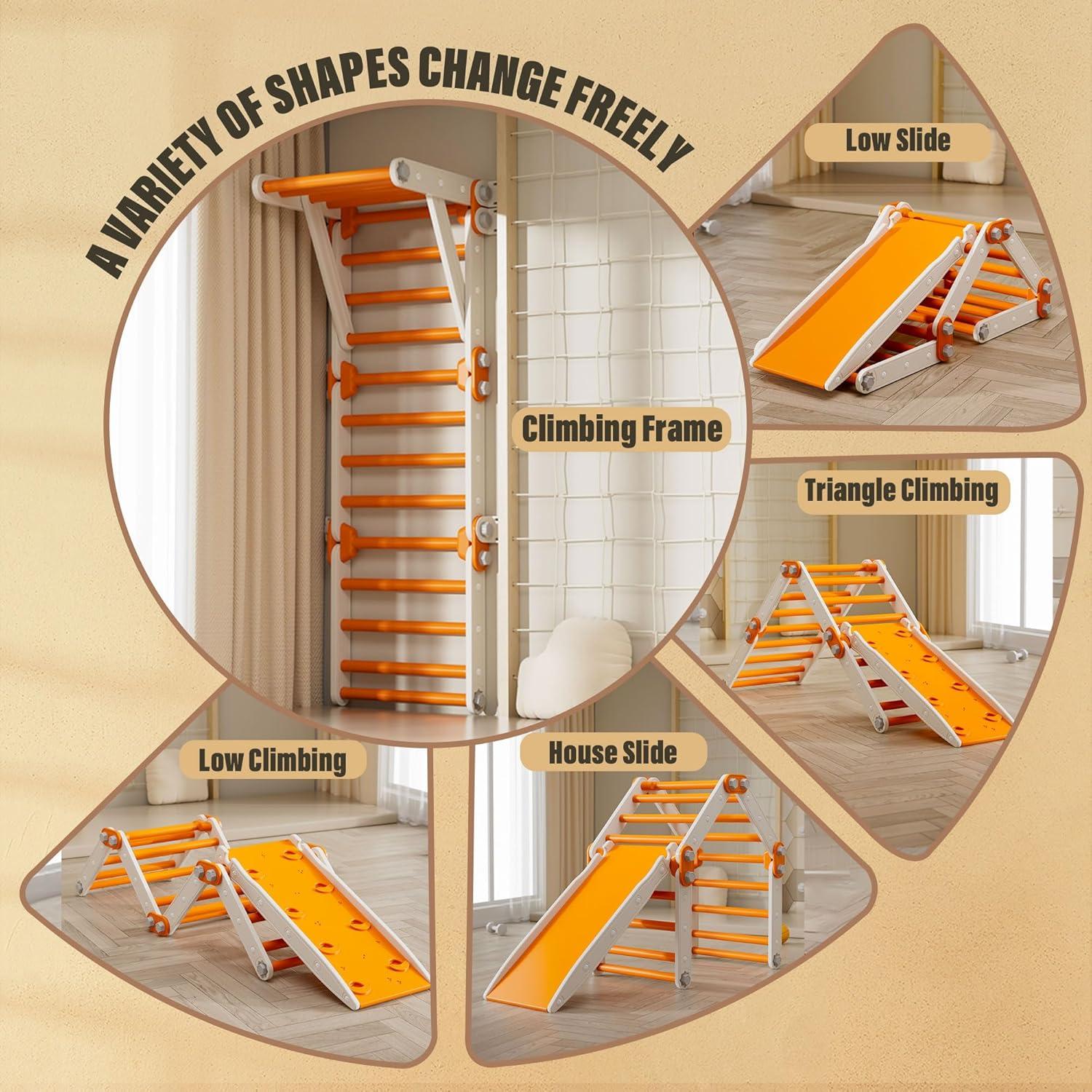 Deslizamiento HTWELL para Juguetes de Escalada Naranja 110x54 cm