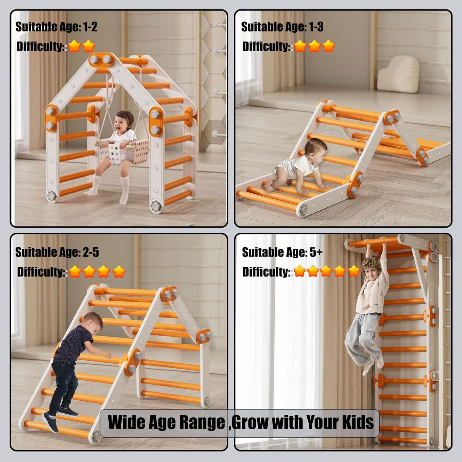 Deslizamiento HTWELL para Juguetes de Escalada Naranja 110x54 cm