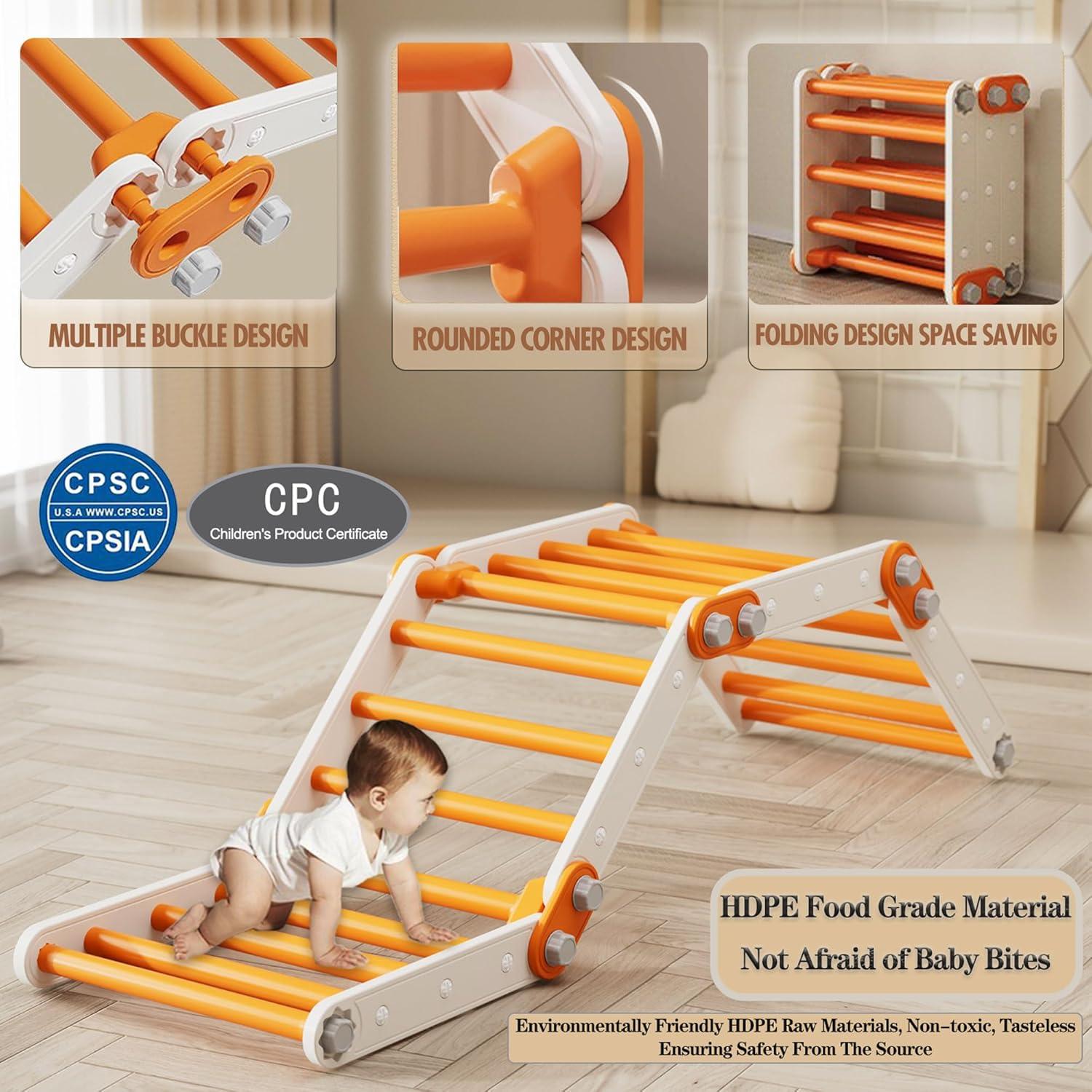 Deslizamiento HTWELL para Juguetes de Escalada Naranja 110x54 cm