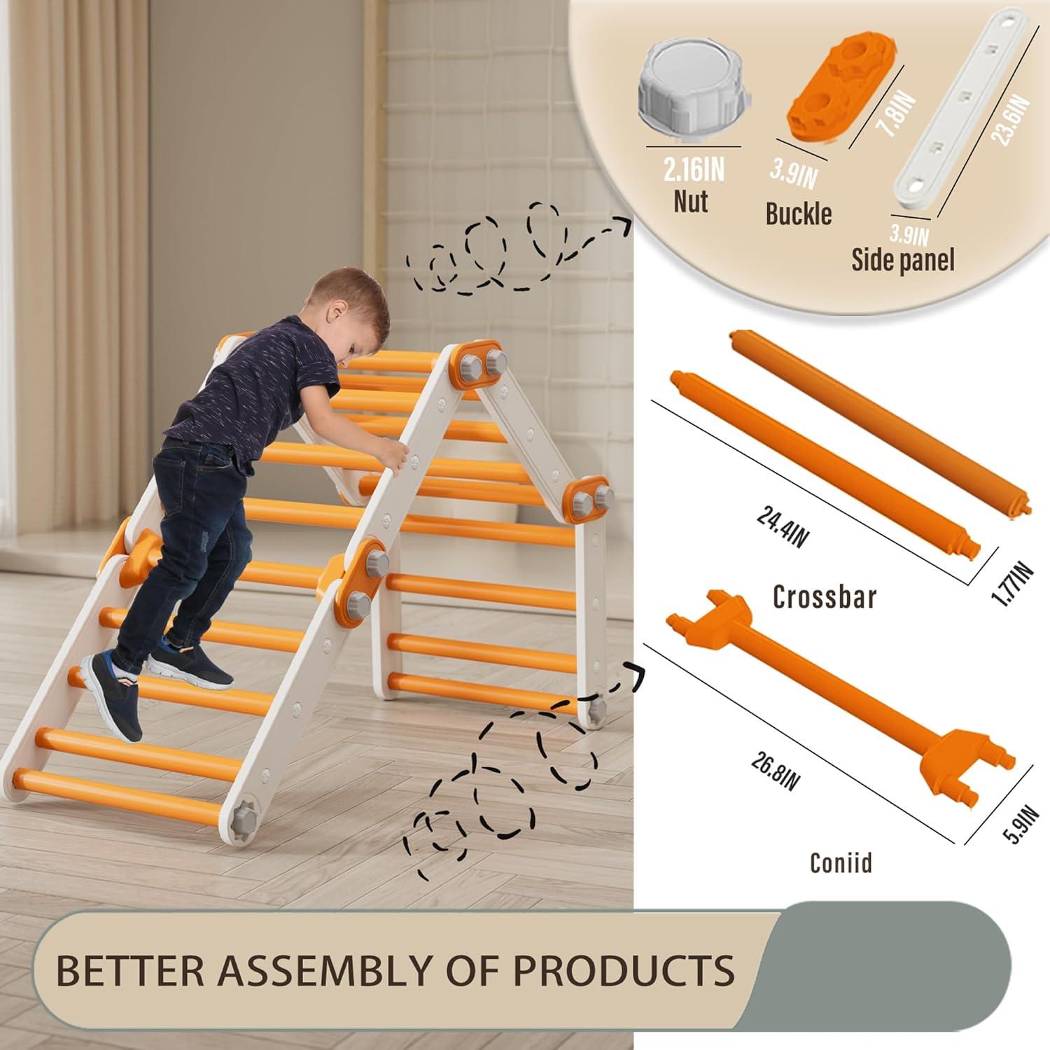 Deslizamiento HTWELL para Juguetes de Escalada Naranja 110x54 cm