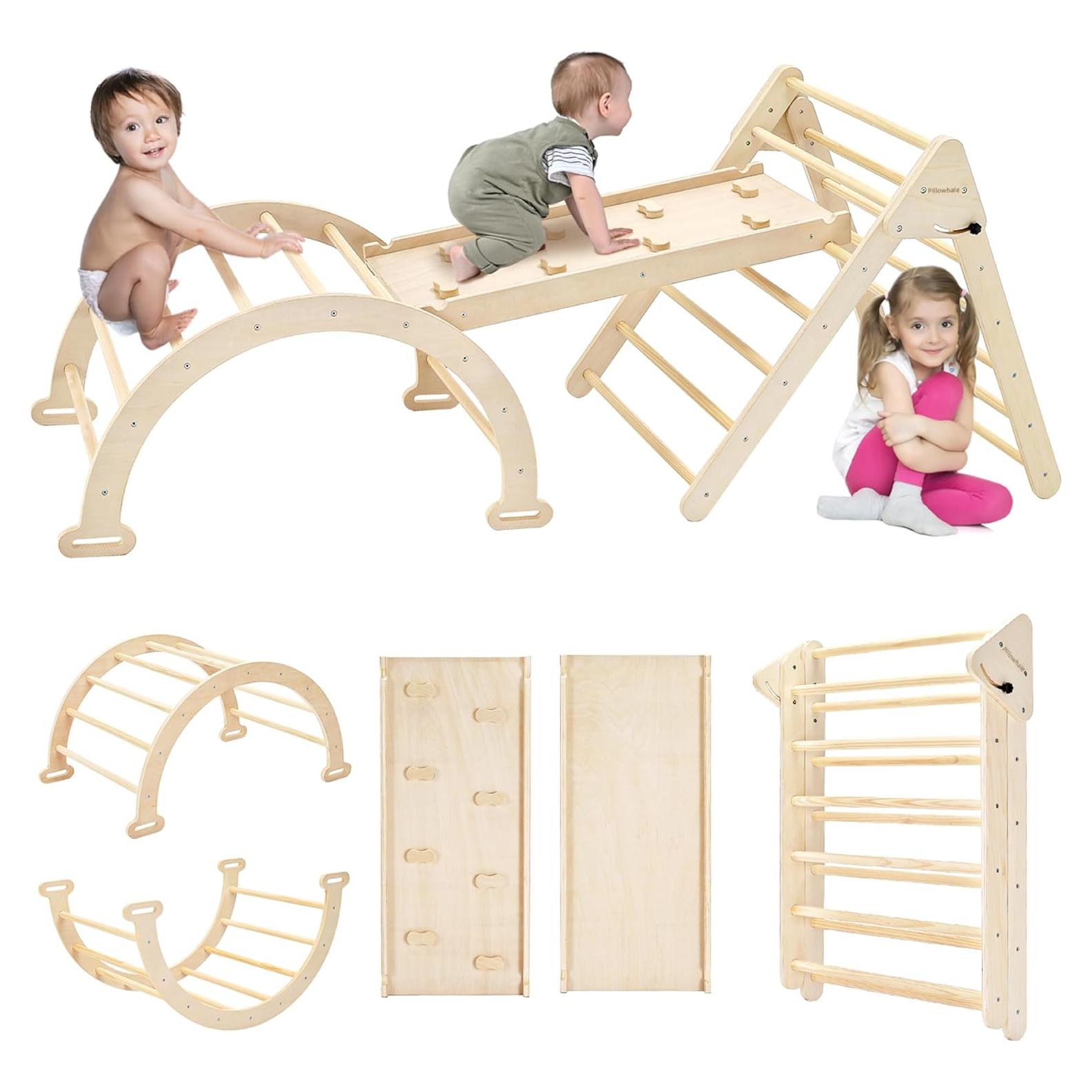 Triángulo de Escalada de Madera Montessori Pillowhale 284x71cm