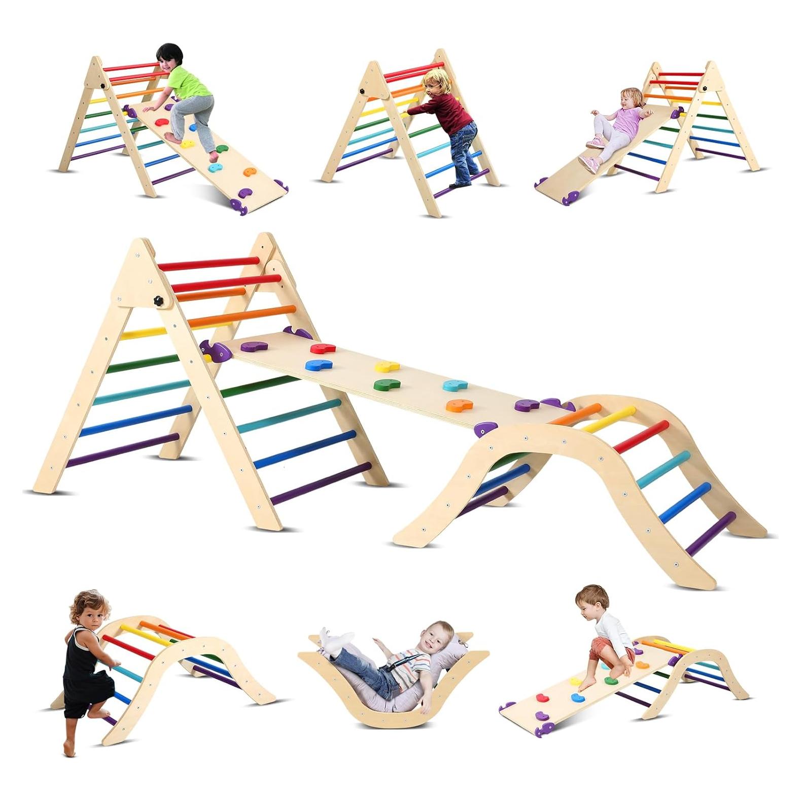 Conjunto Triángulo Pikler Dollate 7 en 1 Escalador Montessori