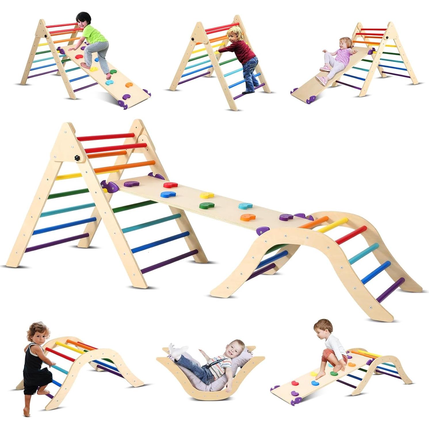 Conjunto Triángulo Pikler Dollate 7 en 1 Escalador Montessori