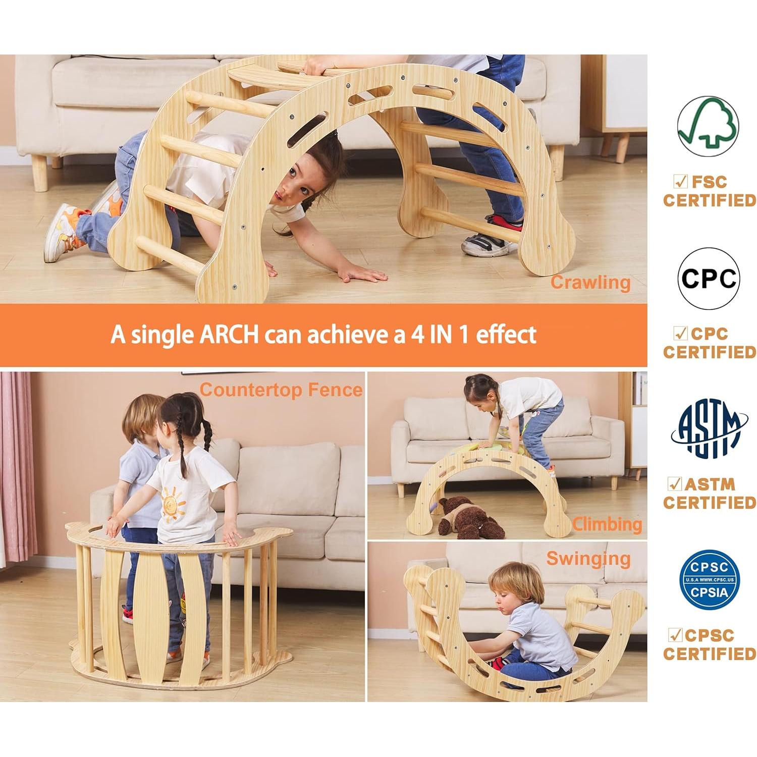 Conjunto de Escalada Pikler 8 en 1 FANABAS para Niños 1-7 Años