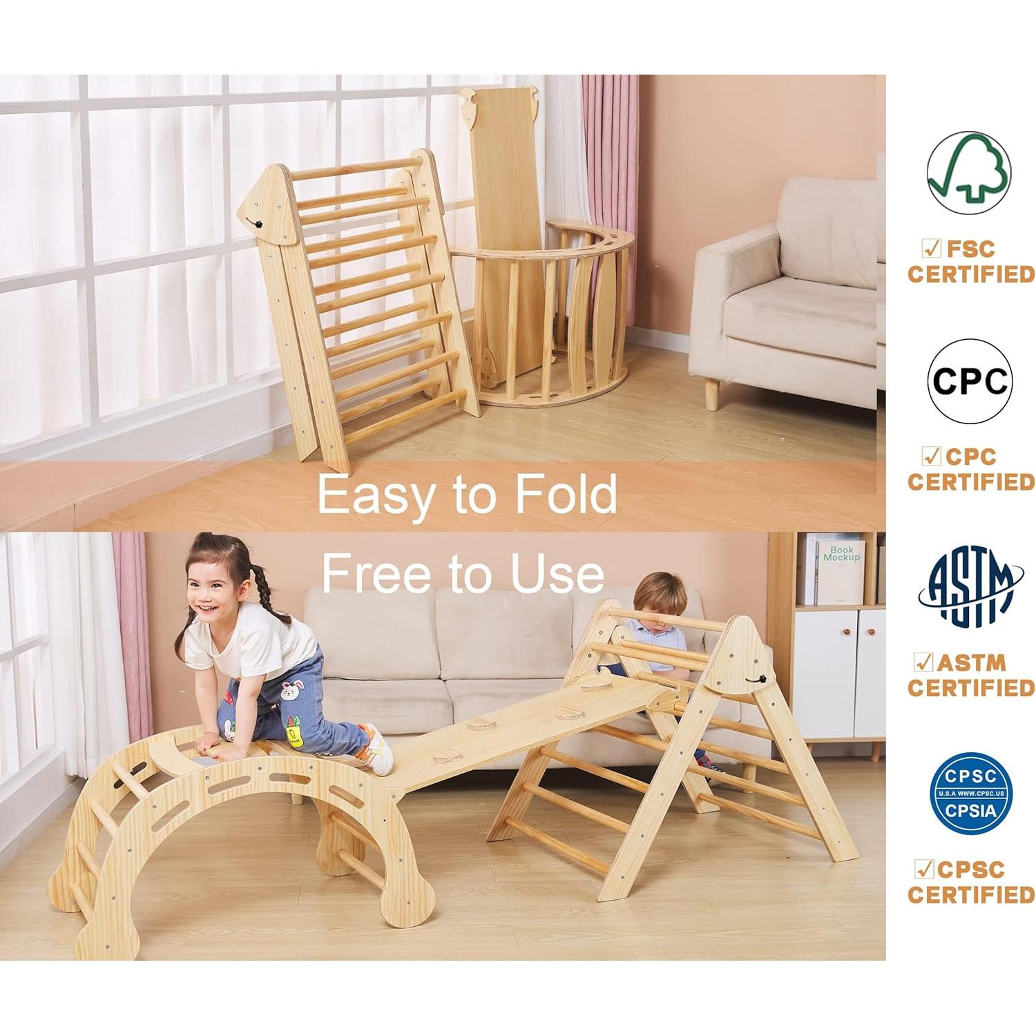 Conjunto de Escalada Pikler 8 en 1 FANABAS para Niños 1-7 Años