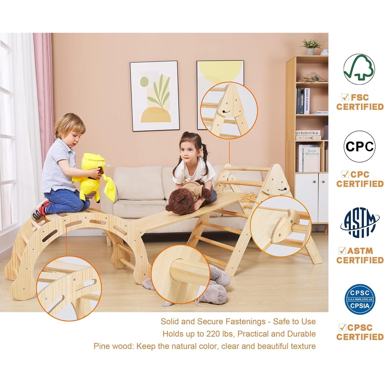 Conjunto de Escalada Pikler 8 en 1 FANABAS para Niños 1-7 Años