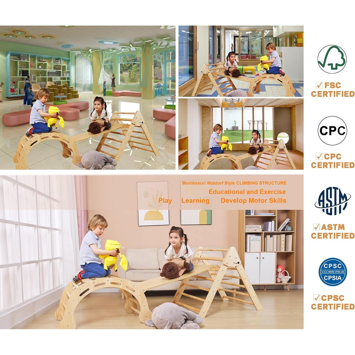 Conjunto de Escalada Pikler 8 en 1 FANABAS para Niños 1-7 Años