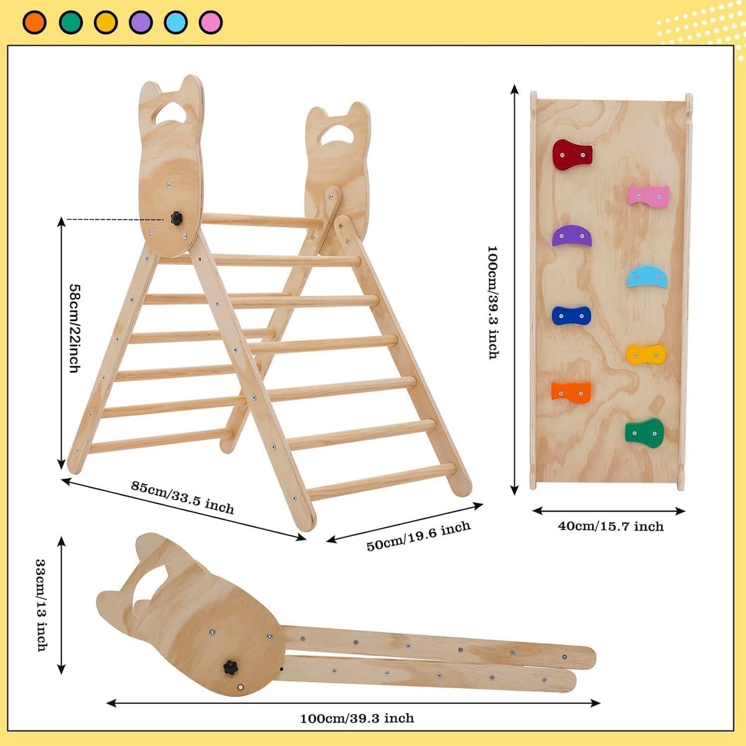 Conjunto Triángulo Pikler Maycoly - Gimnasio Escalada Plegable 9.17 kg