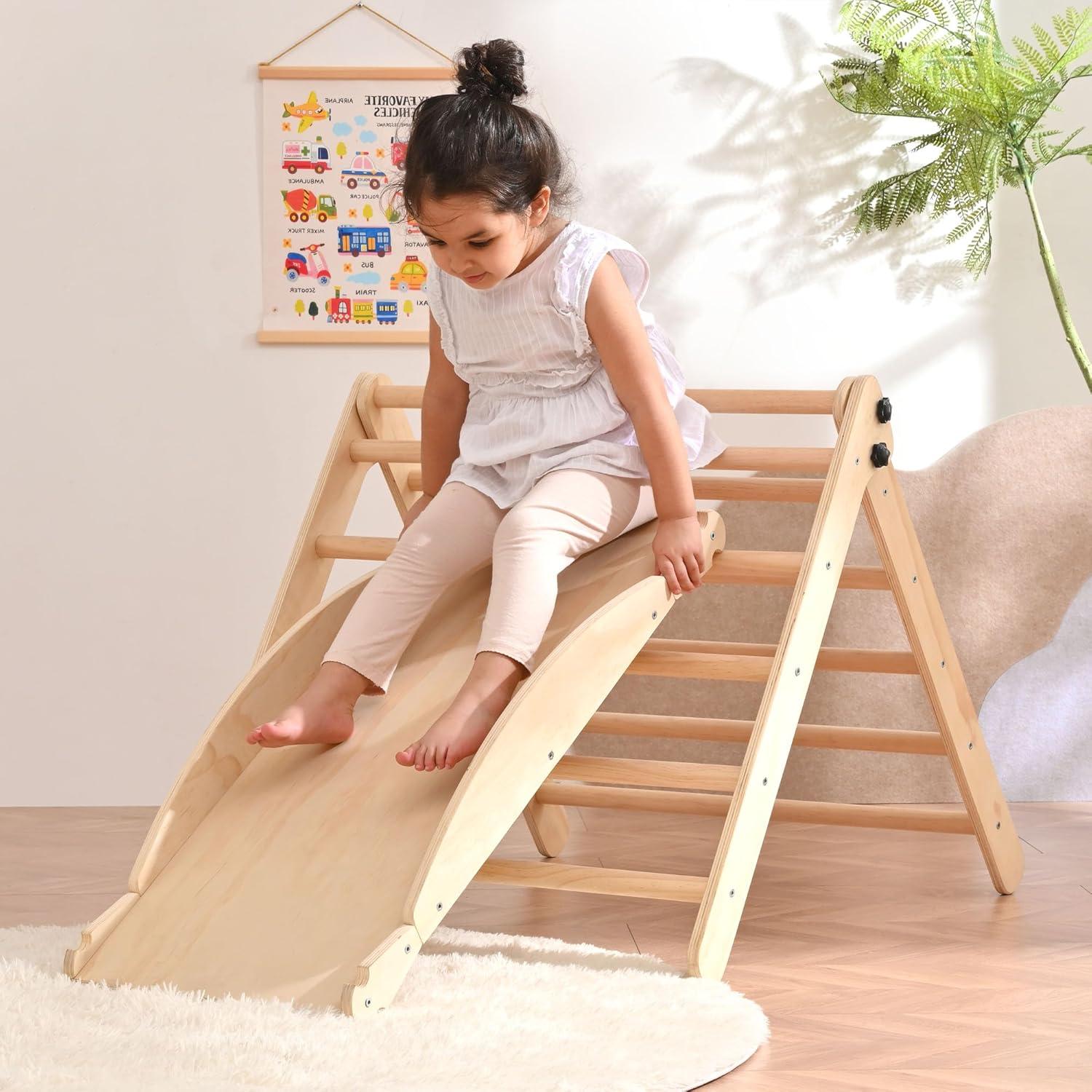 Juego de Escalada Montessori OLLIKIVI Triángulo Pikler 8 en 1