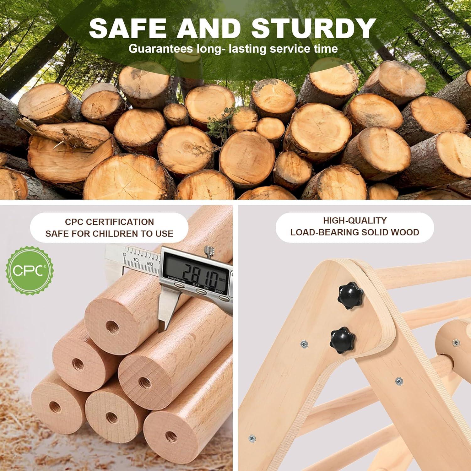 Juego de Escalada Montessori OLLIKIVI Triángulo Pikler 8 en 1