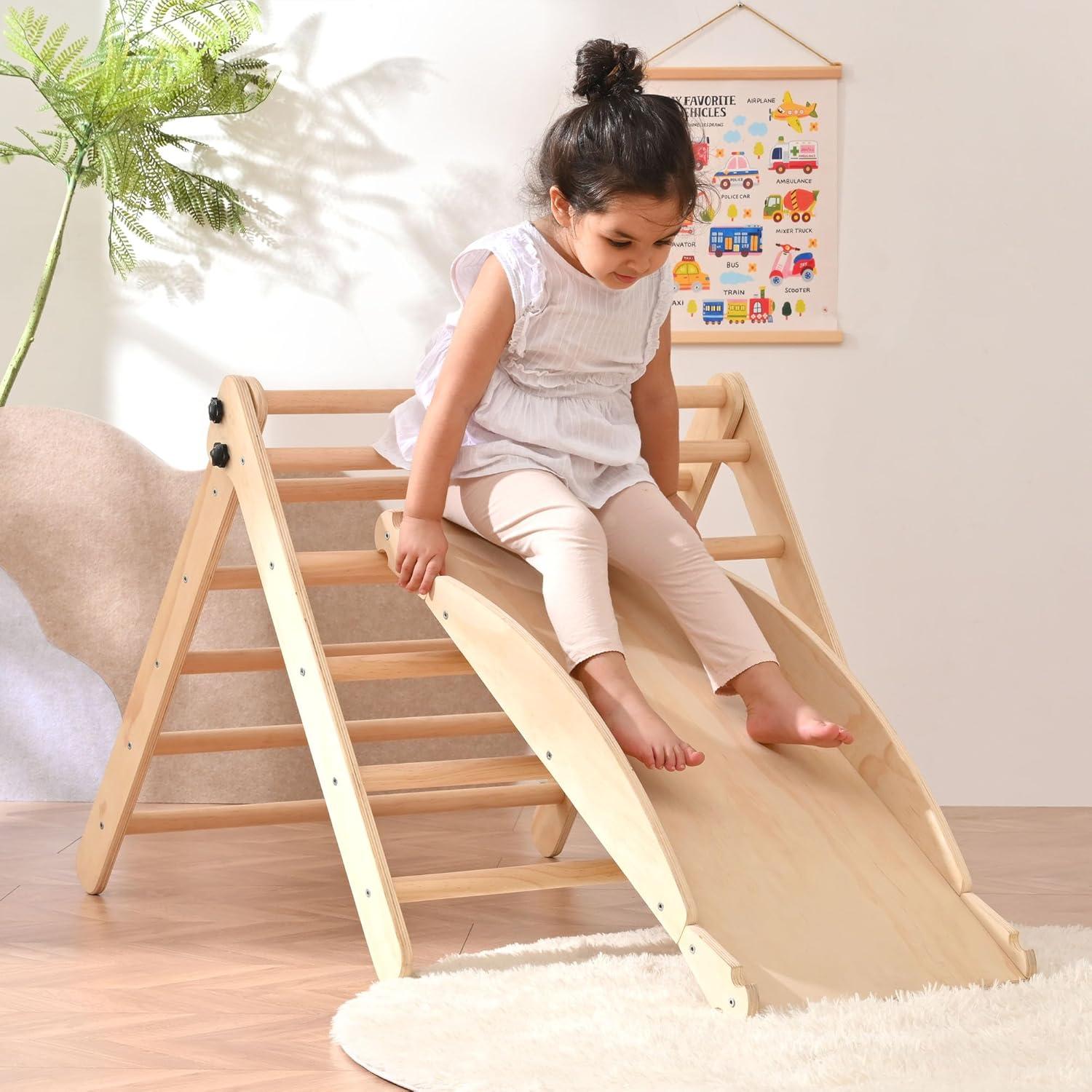 Juego de Escalada Montessori OLLIKIVI Triángulo Pikler 8 en 1