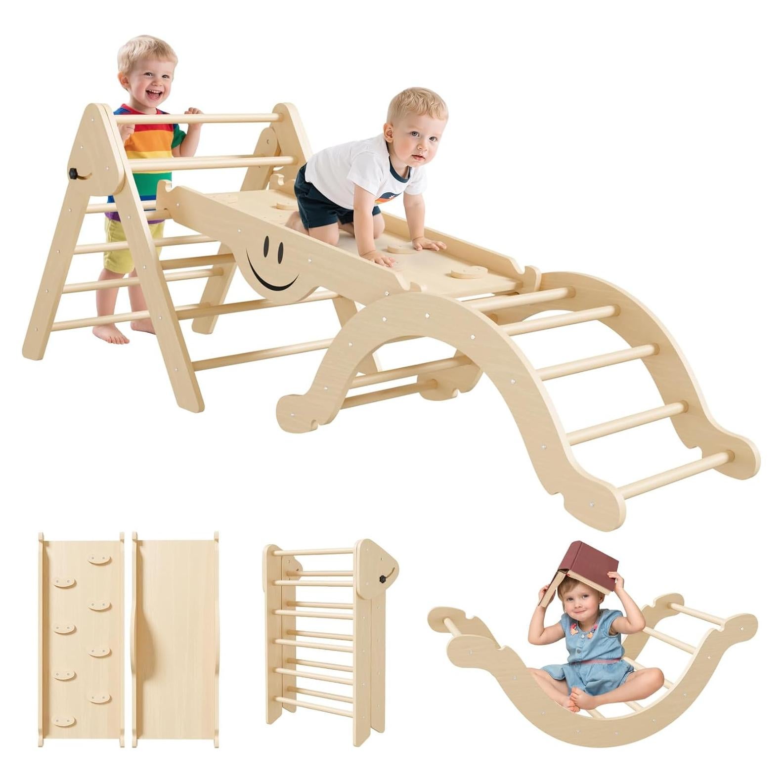 Conjunto Triángulo Pikler BIERUM 8 en 1 Madera Natural