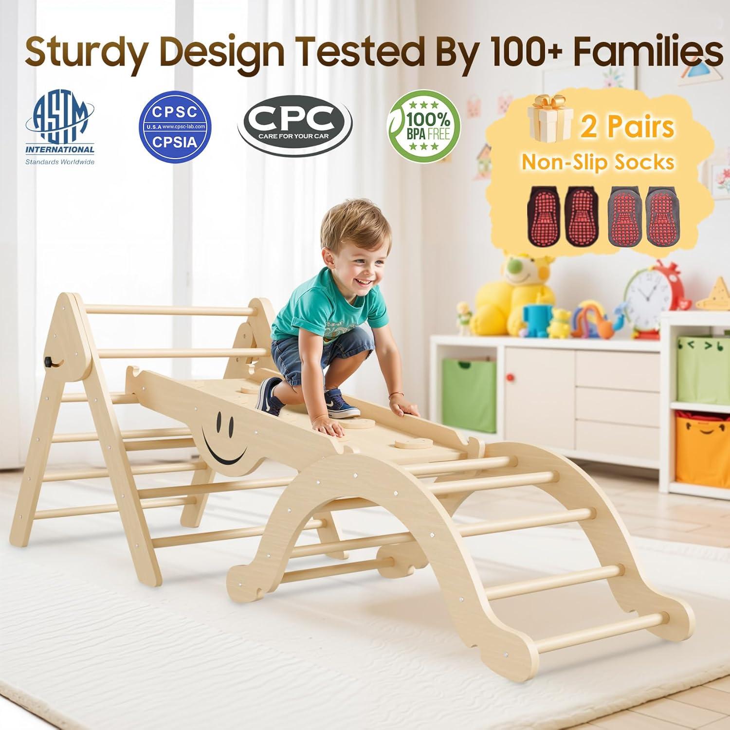 Conjunto Triángulo Pikler BIERUM 8 en 1 Madera Natural