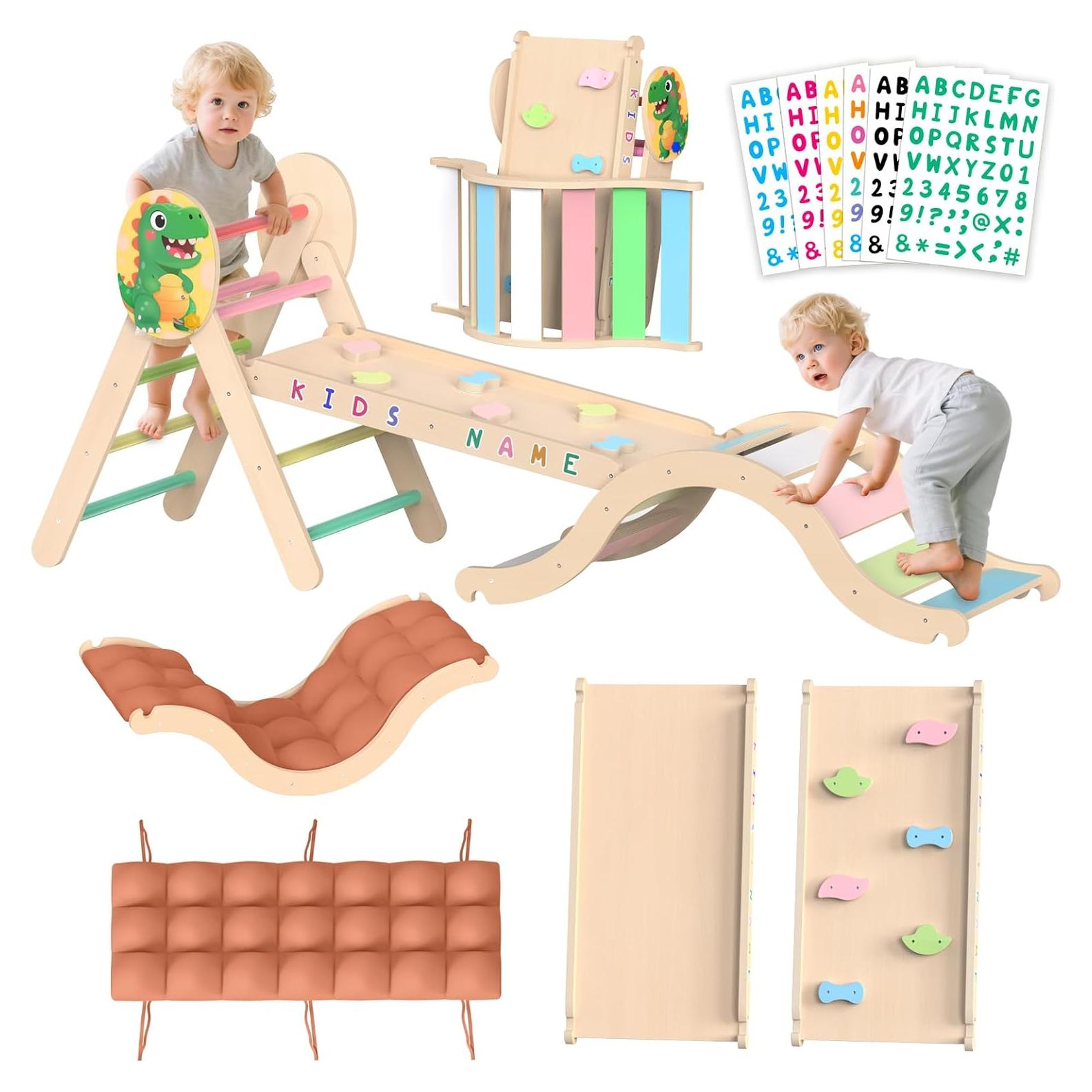 Conjunto de Escalada Triángulo Pikler Acenova 9 en 1 para Niños