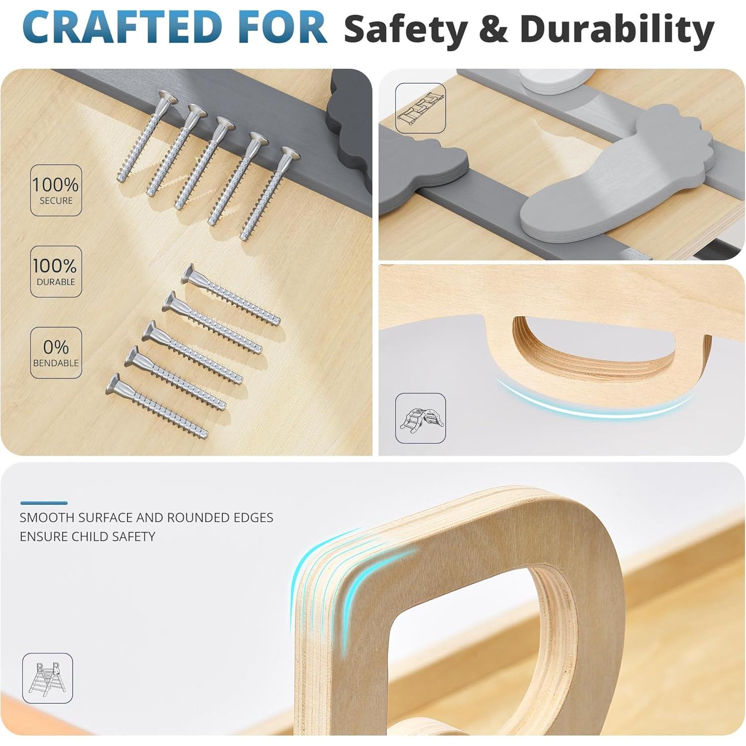 Conjunto Triángulo Pikler BlueWood 10-en-1 con Viga de Equilibrio