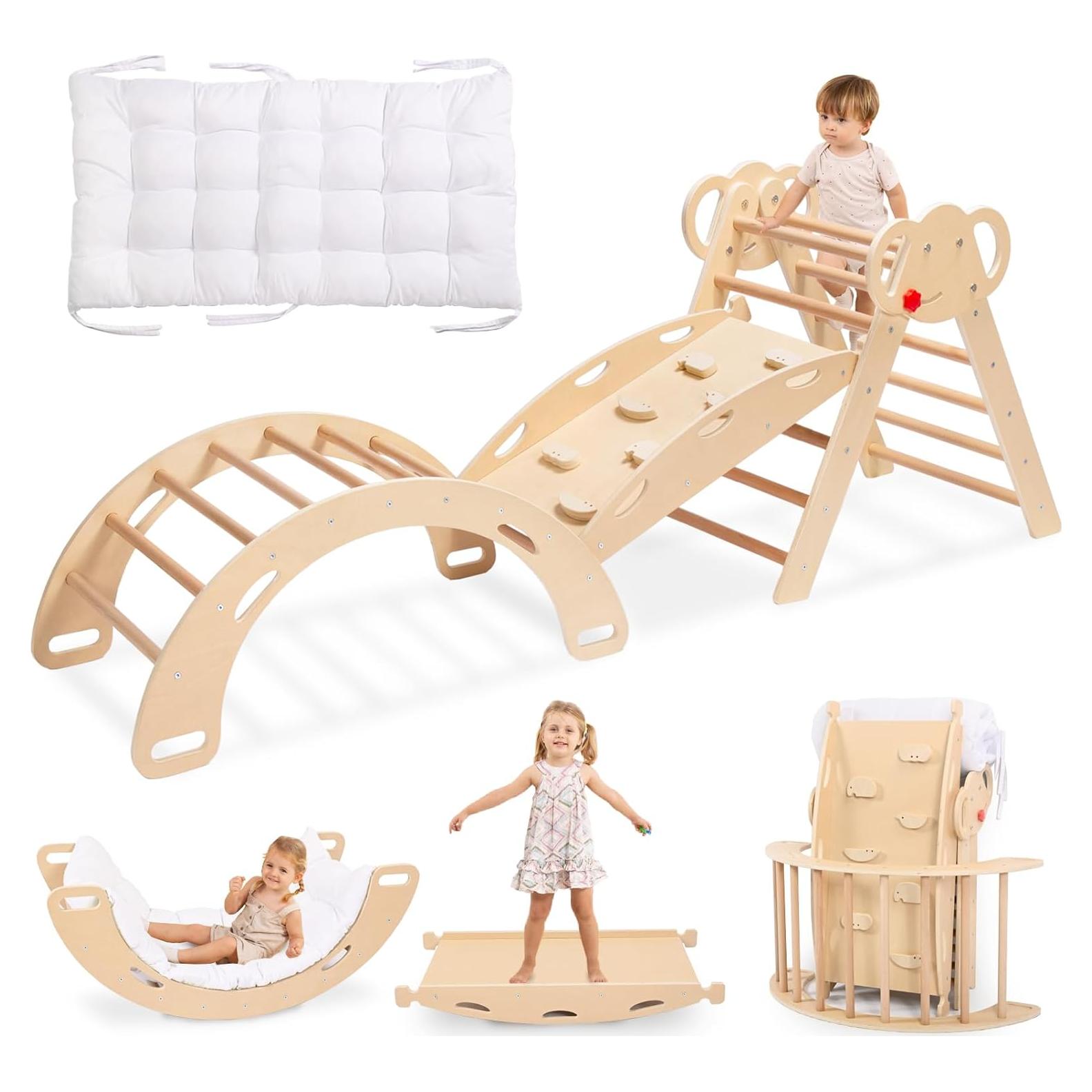 Conjunto Triángulo Pikler Wingyz con Cojín 8 en 1 para Bebés