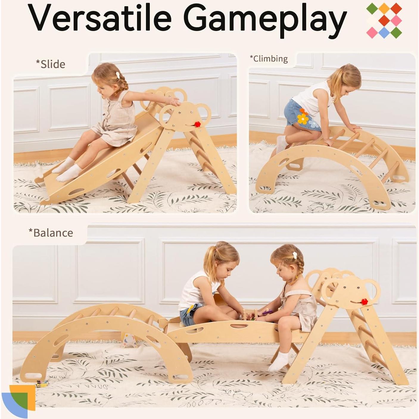 Conjunto Triángulo Pikler Wingyz con Cojín 8 en 1 para Bebés