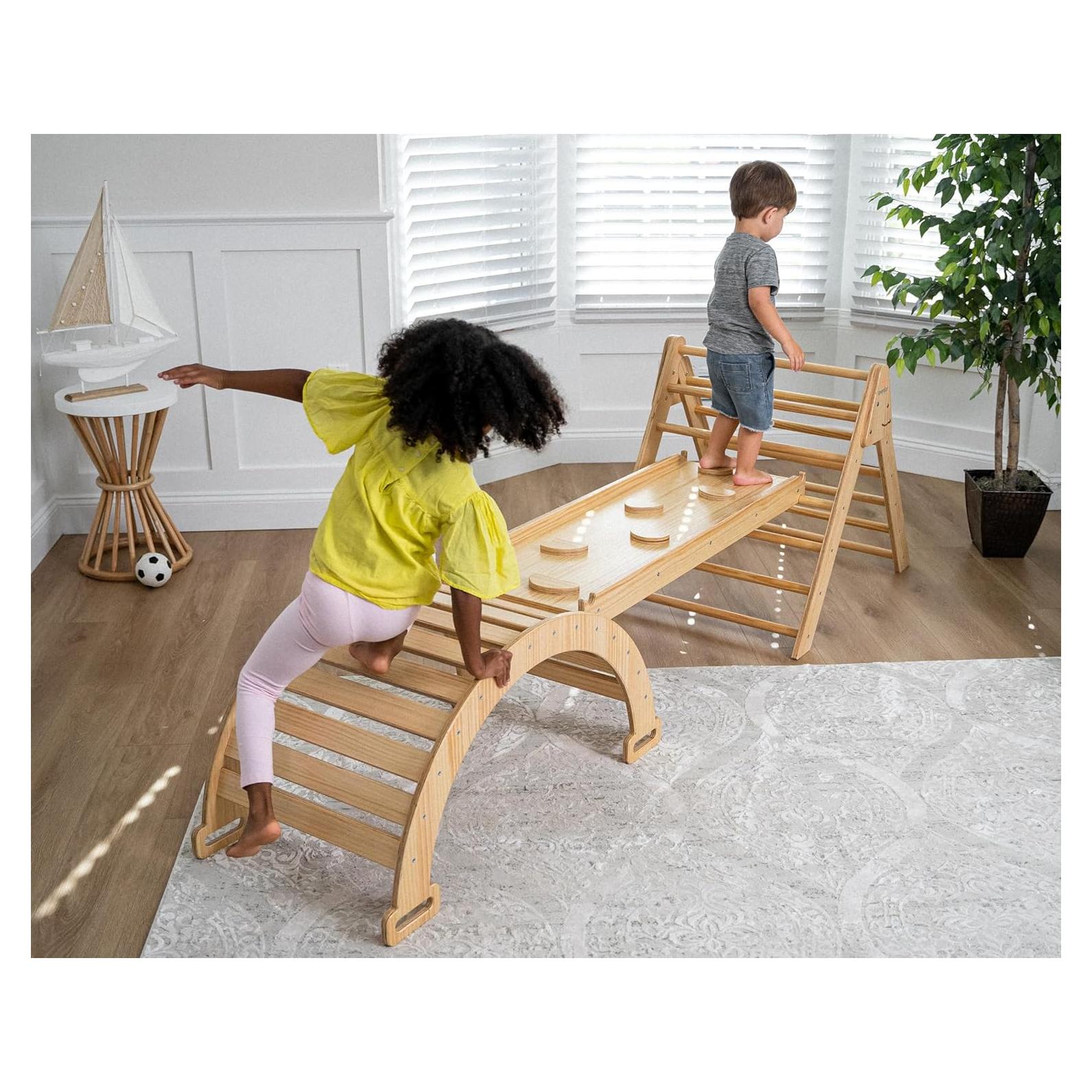 Avenlur Gimnasio de Escalada 5-en-1 Natural para Niños