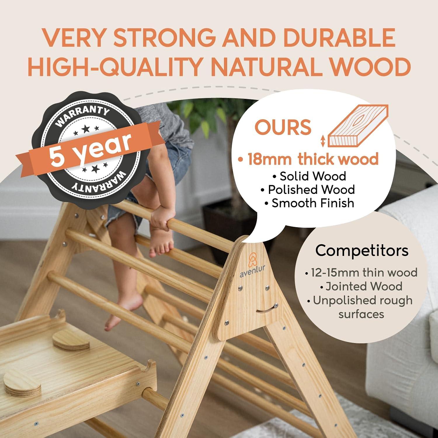 Avenlur Gimnasio de Escalada 5-en-1 Natural para Niños